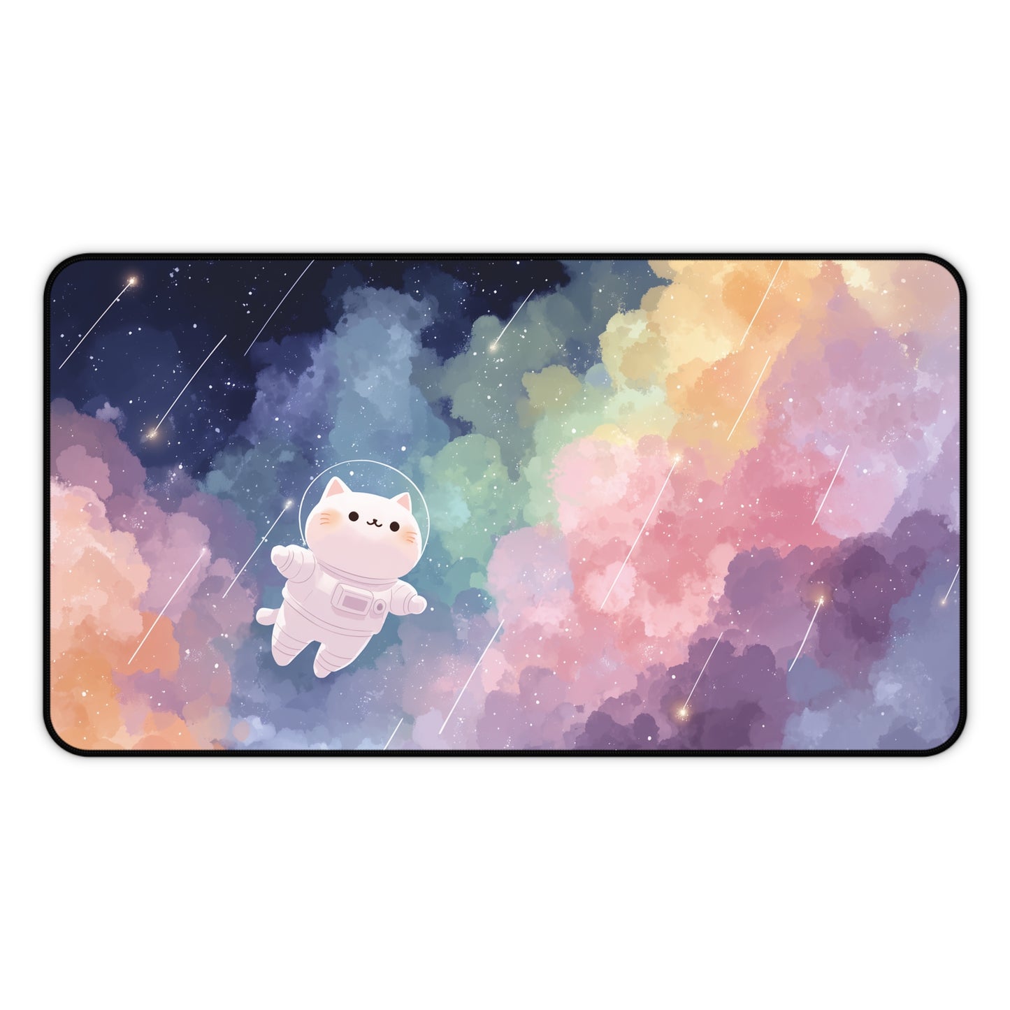 Kawaii Desk Mat: Space Cat Mouse Pad XXL