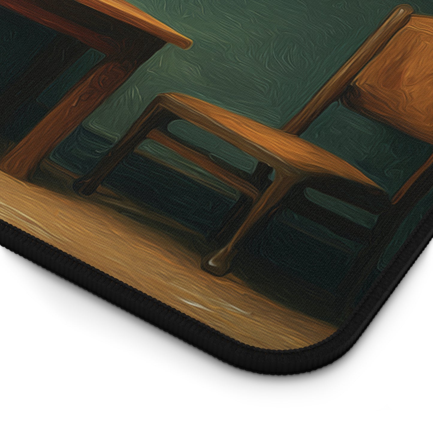 Ghost Writer Desk Mat: Cozy Study Halloween Illustration