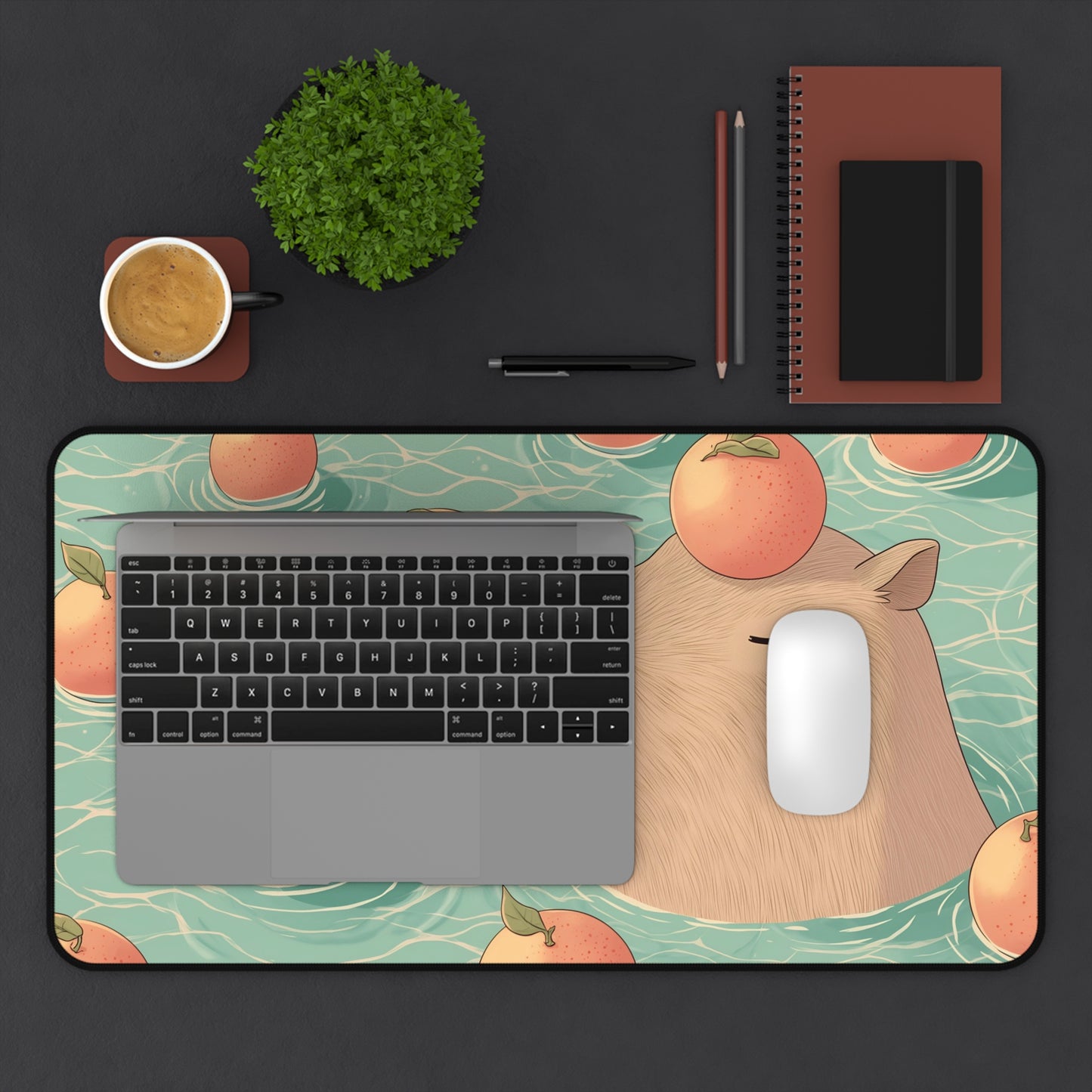 Capybara Desk Mat Kawaii, Large Gaming Capy Desk Pad