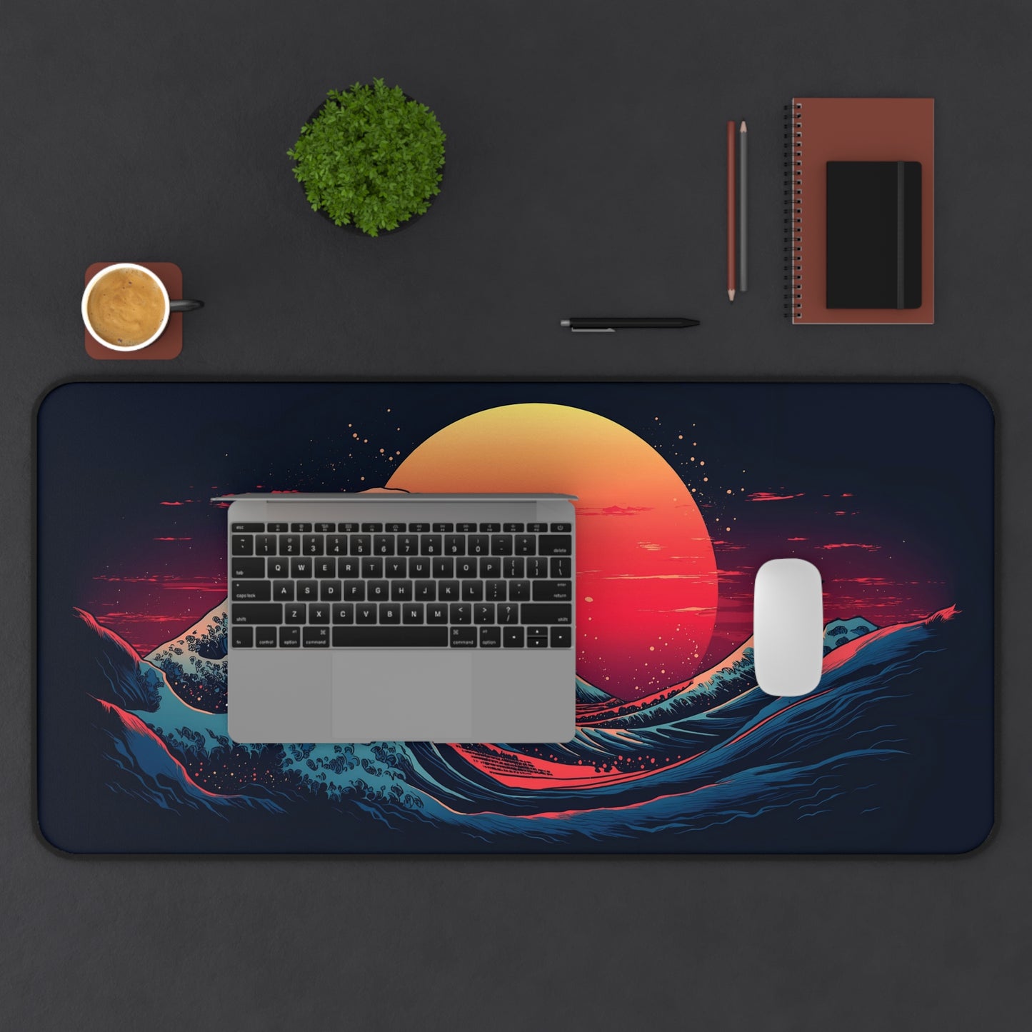 Great Wave off Kanagawa Desk Mat, Japanese Inspired Gaming Mouse Pad