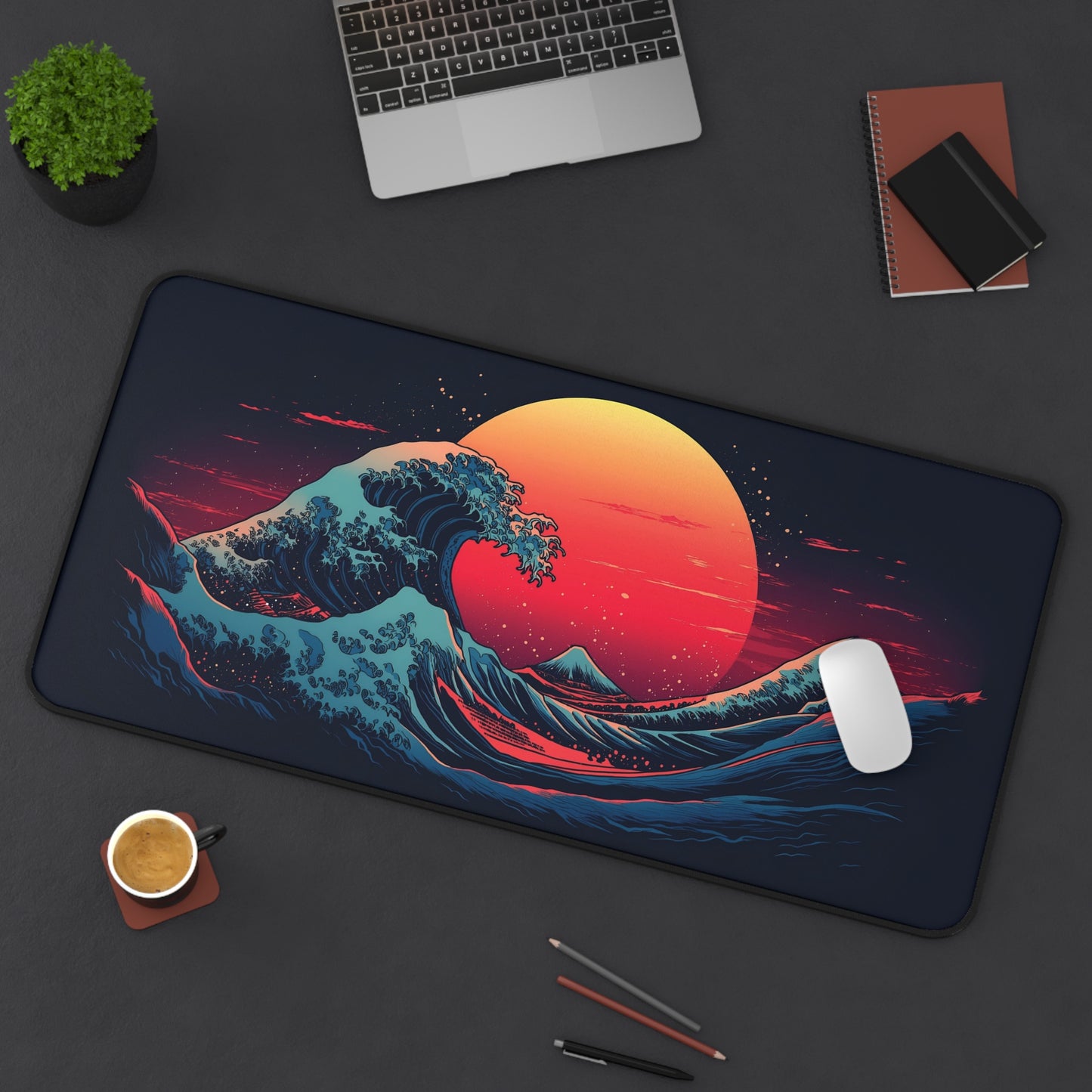 Great Wave off Kanagawa Desk Mat, Japanese Inspired Gaming Mouse Pad