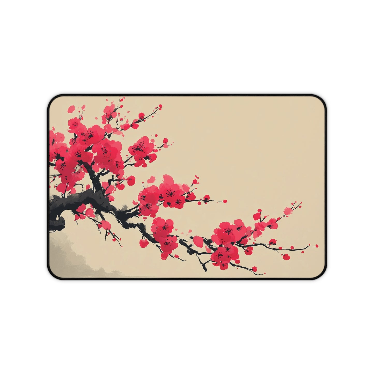 Cherry Blossom Desk Mat: Minimalist Japanese Sakura Mouse Pad
