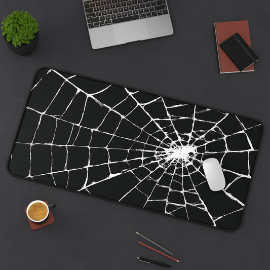 Spider Web Desk Pad Black and White for Halloween
