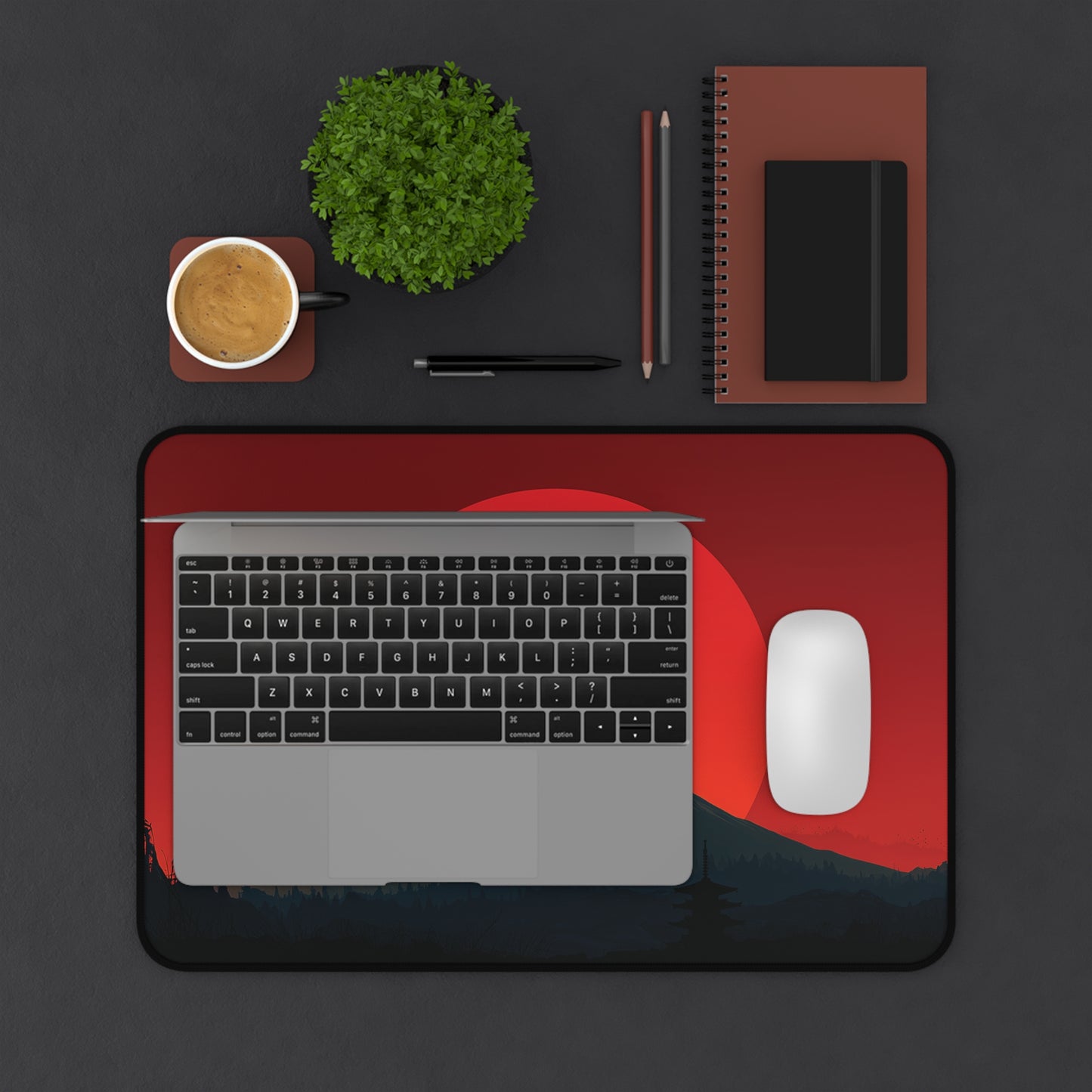 Red Sun Mt. Fuji Desk Mat: Japanese Mouse Pad XL
