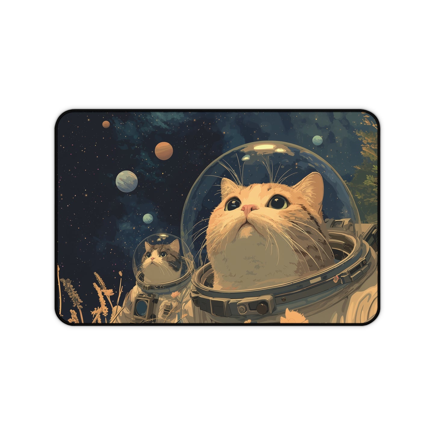 Funny Astronaut Cats Desk Mat for Gaming & Office Decor