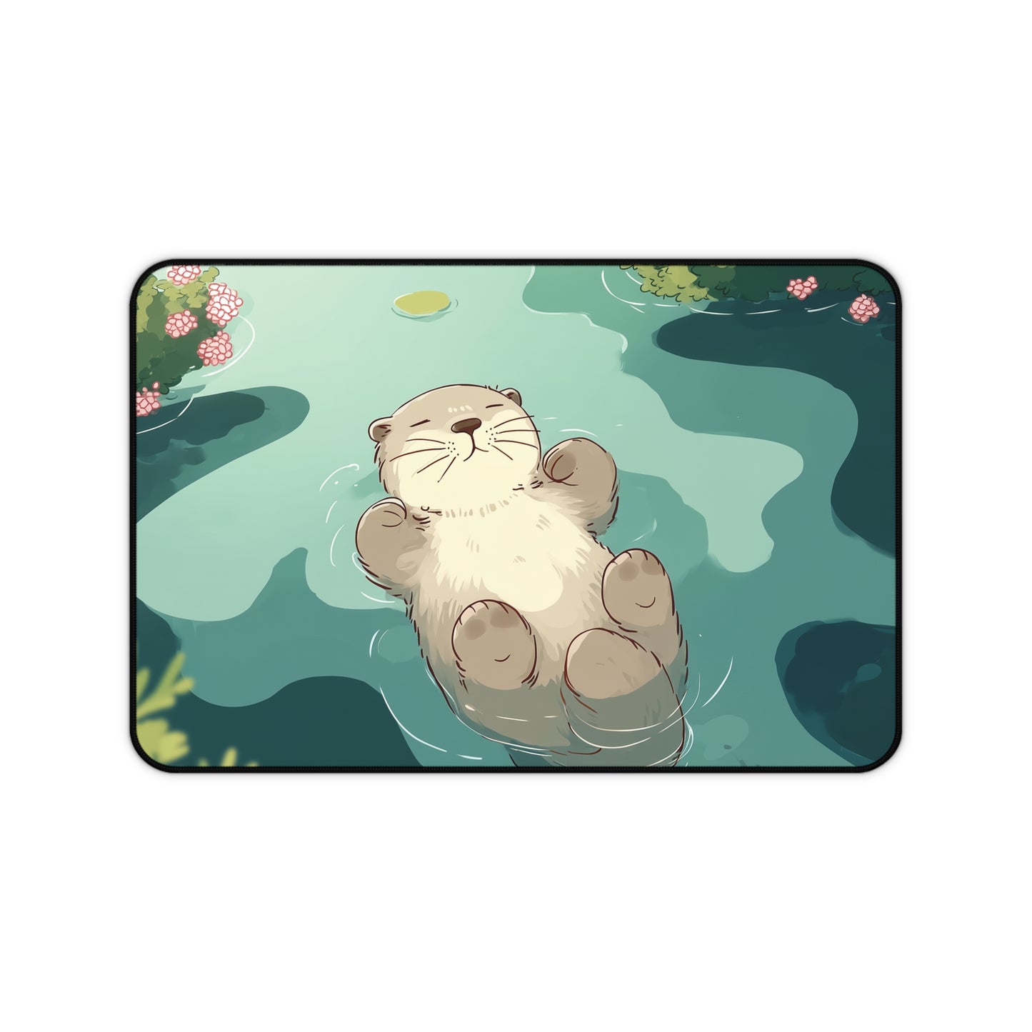 Otter Desk Mat Kawaii, Cute Serene Mouse Pad for Otter Lovers