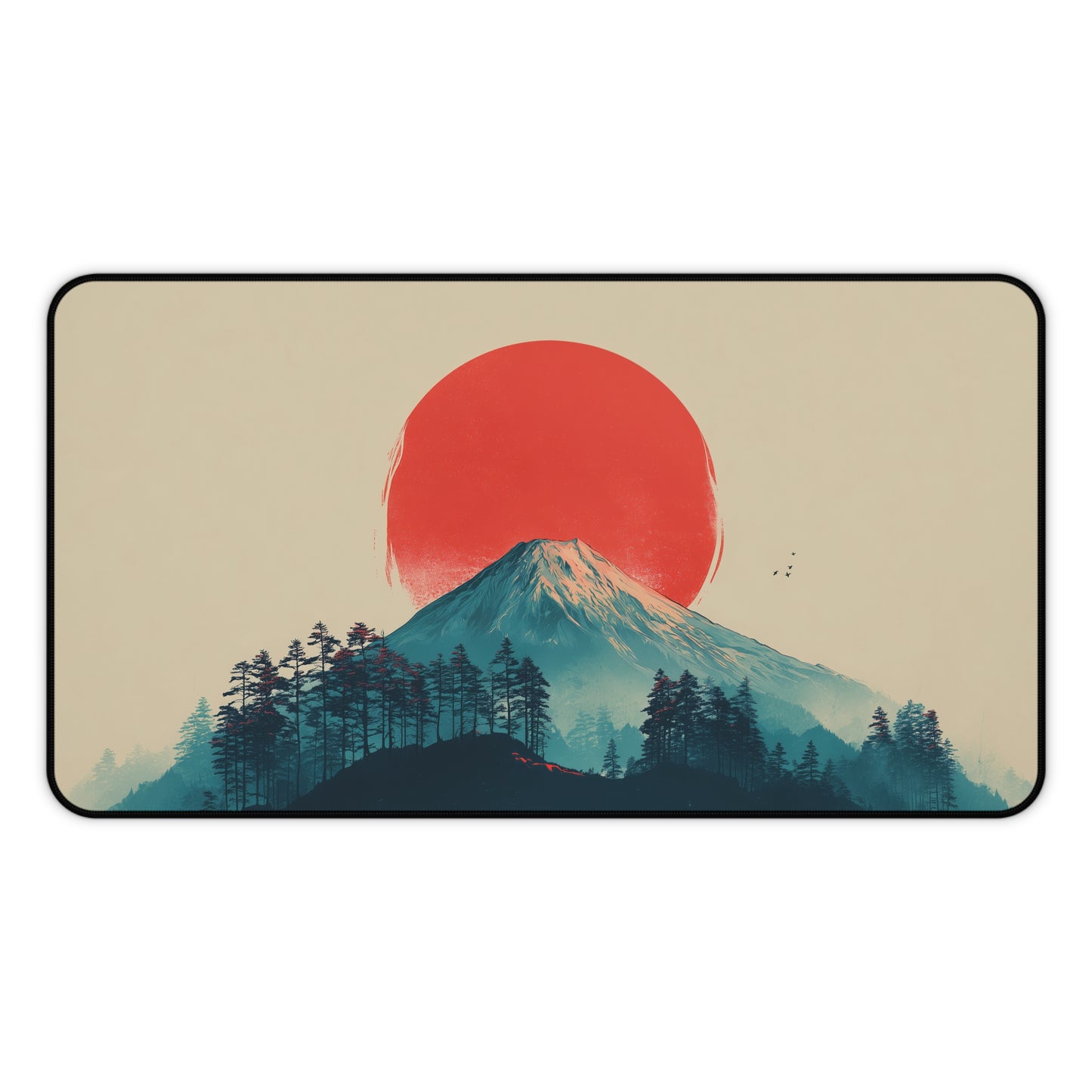 Mt. Fuji Sunrise Desk Mat: Minimalist Mouse Pad