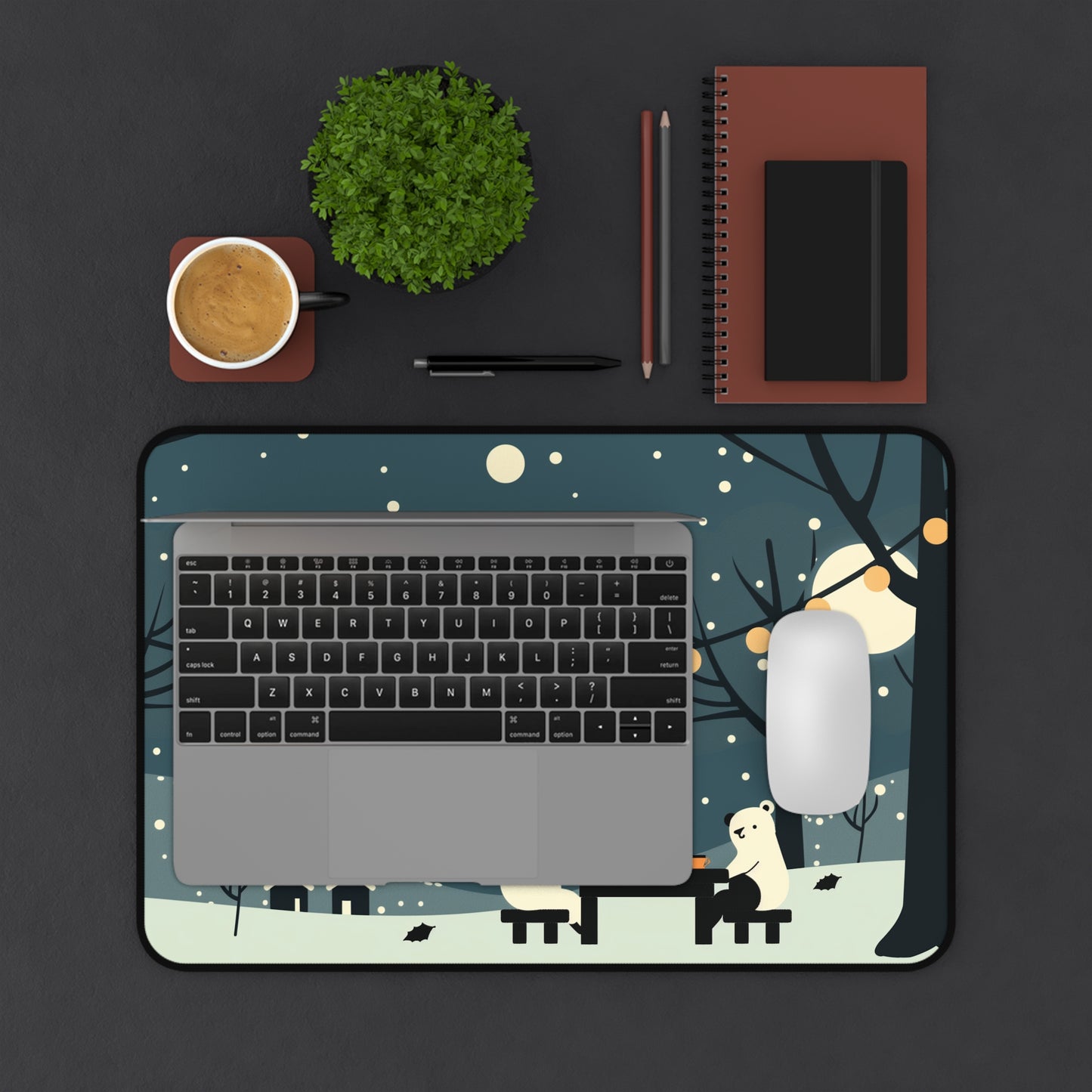 Christmas Winter Mouse Pad XXL, Polar Bears Desk Mat