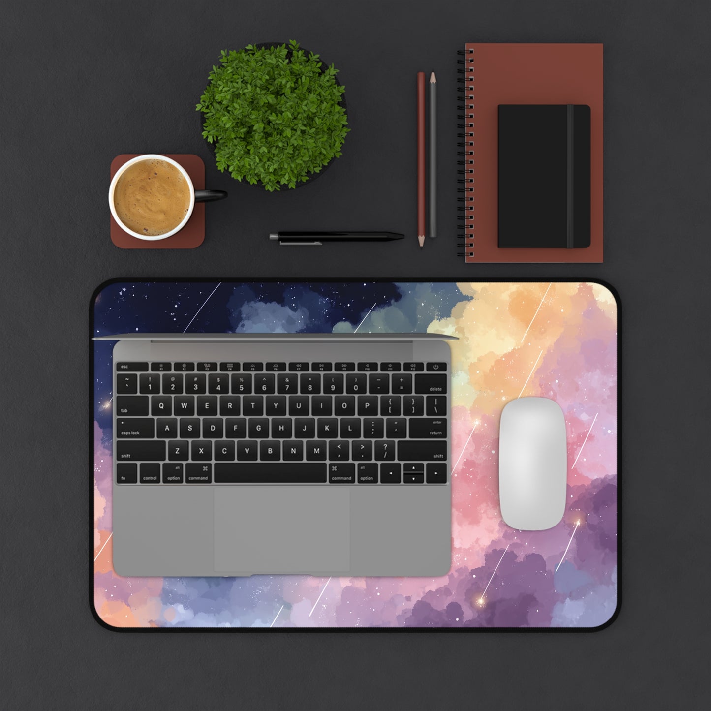 Kawaii Desk Mat: Space Cat Mouse Pad XXL