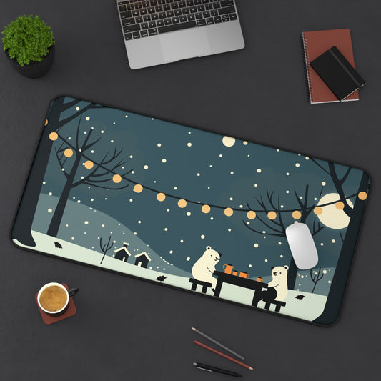 Christmas Winter Mouse Pad XXL, Polar Bears Desk Mat