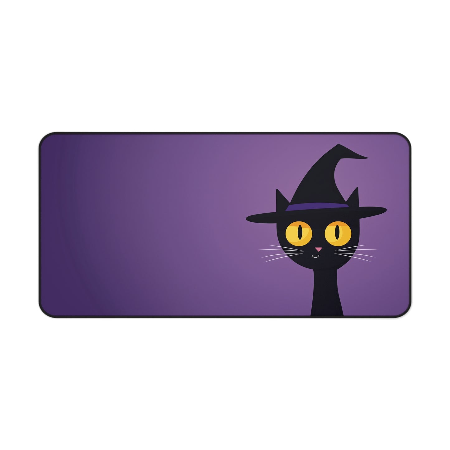 Spooky Cat Desk Mat, Purple Halloween MousePad XL