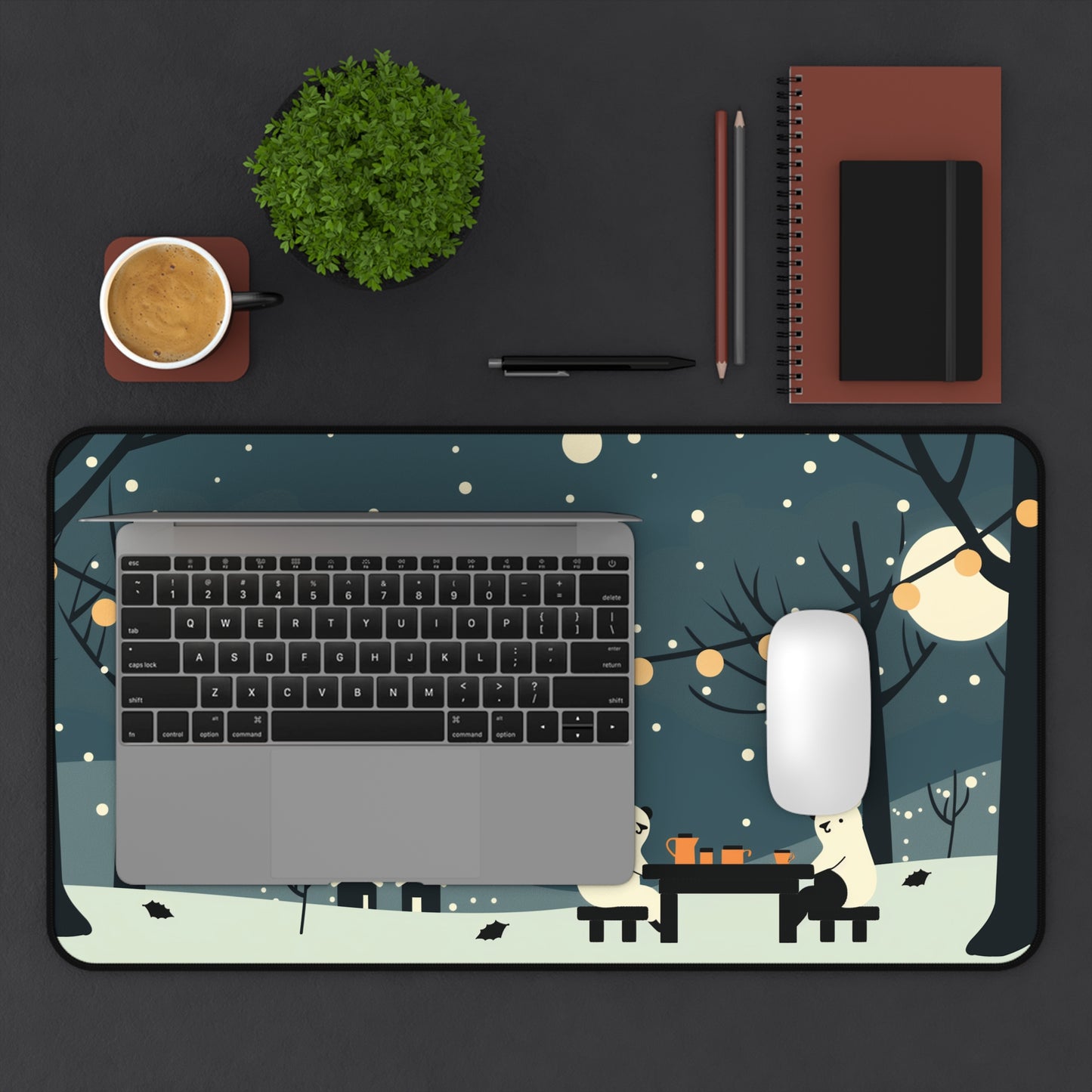 Christmas Winter Mouse Pad XXL, Polar Bears Desk Mat