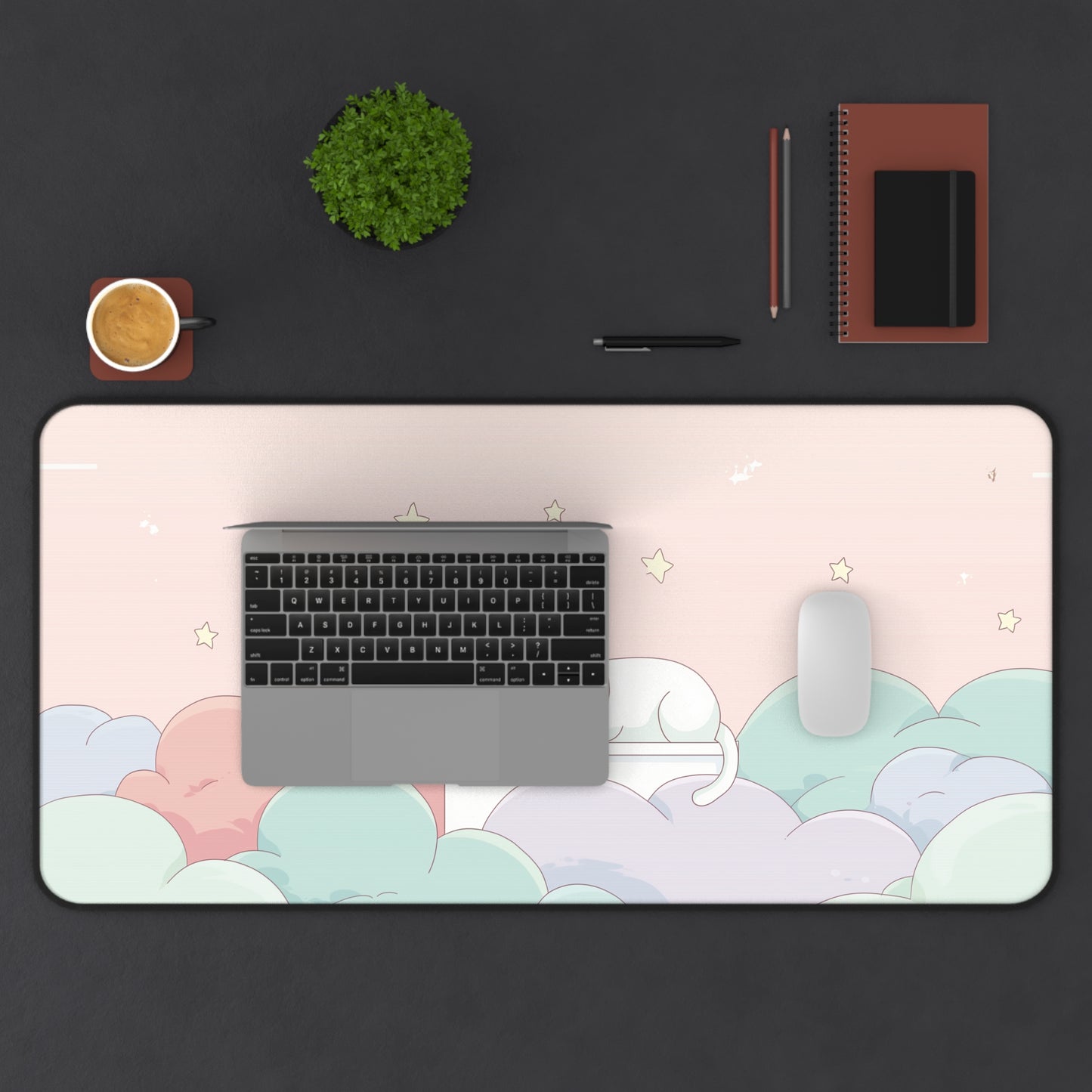Cute Dreamy Cat Mouse Pad Kawaii Style