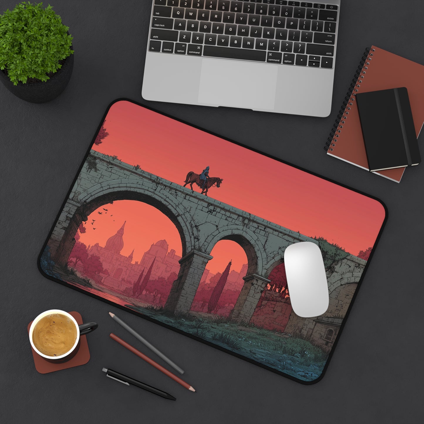 Knight Desk Mat: Pixel Art Mouse Pad XL