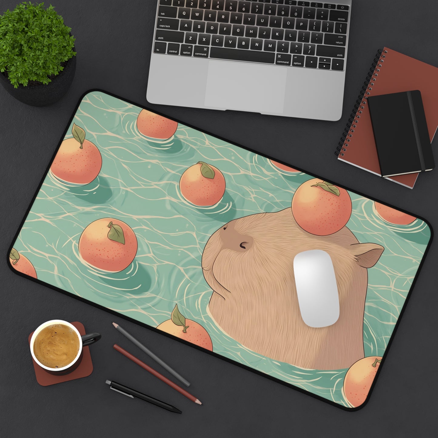 Capybara Desk Mat Kawaii, Large Gaming Capy Desk Pad