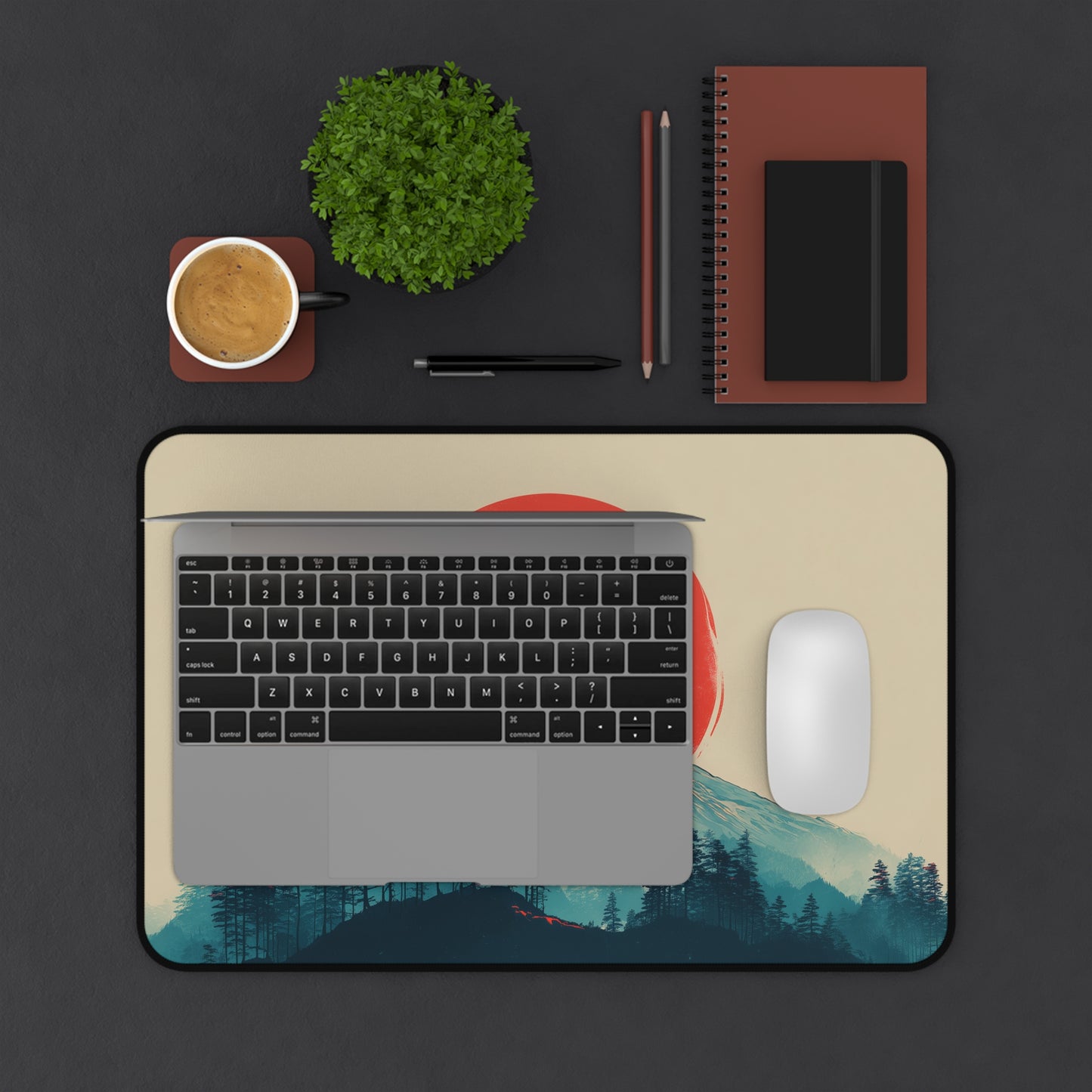 Mt. Fuji Sunrise Desk Mat: Minimalist Mouse Pad