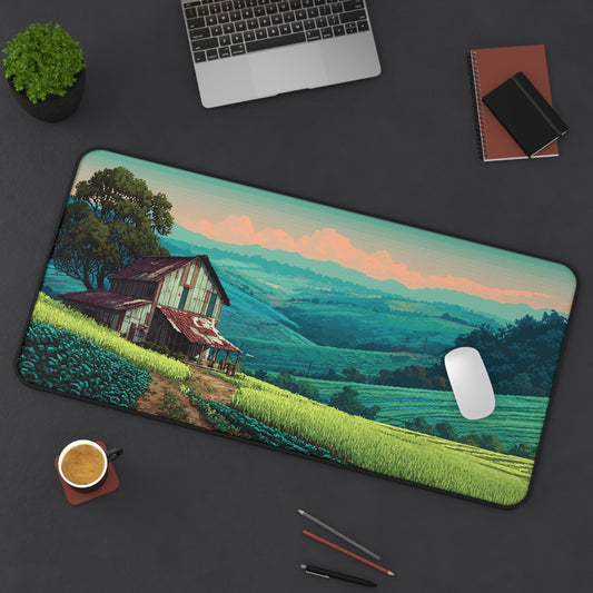 Countryside Desk Mat Pixel Art Aesthetic