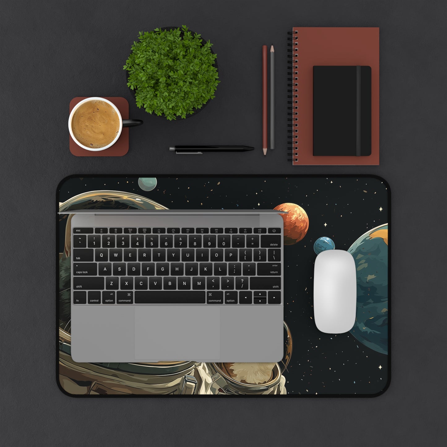 Astronaut Cats Desk Mat, Large Funny Space Gaming Mat