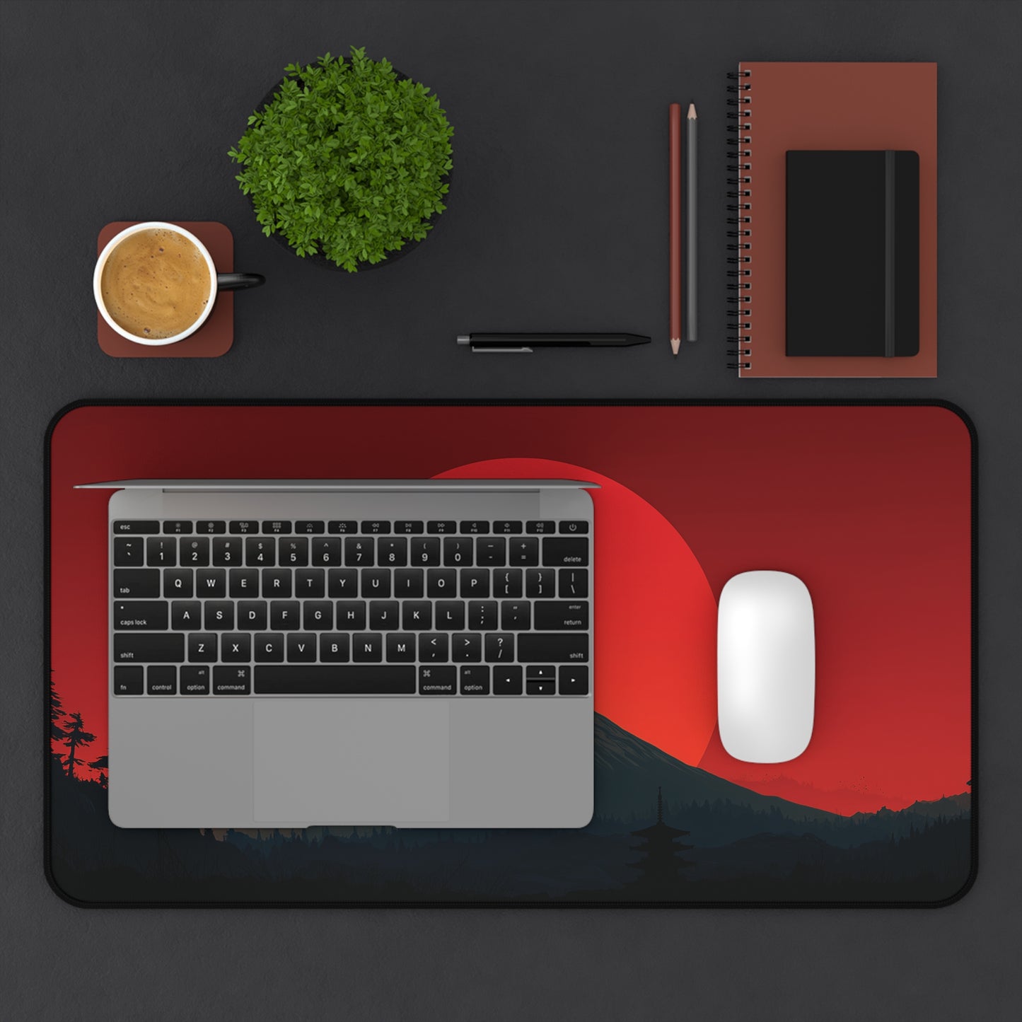 Red Sun Mt. Fuji Desk Mat: Japanese Mouse Pad XL