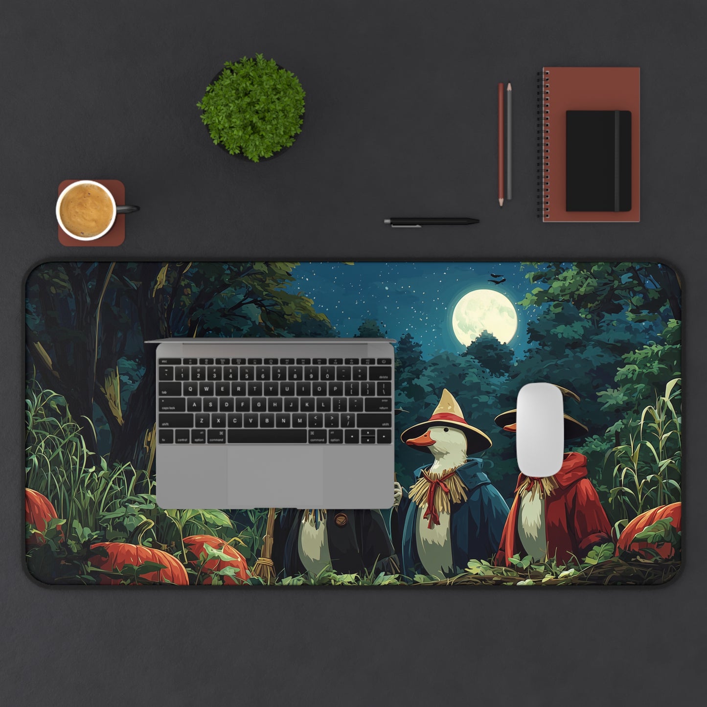 Silly Goose Wizard Mouse Pad for Cute Spooky Desk Decor