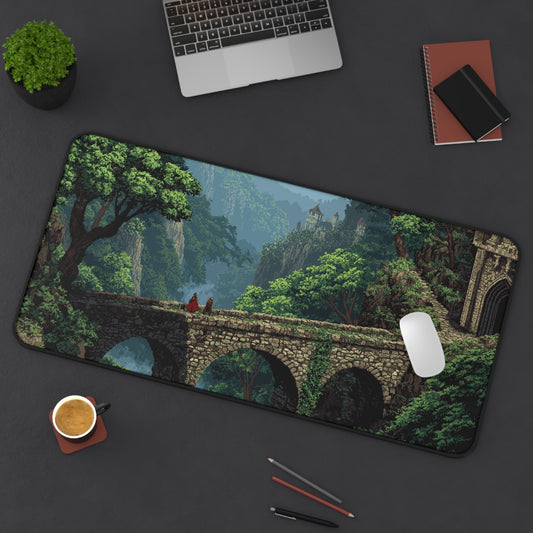 Forest Pixel Art Desk Mat: Fantasy RPG Gaming Mouse Pad