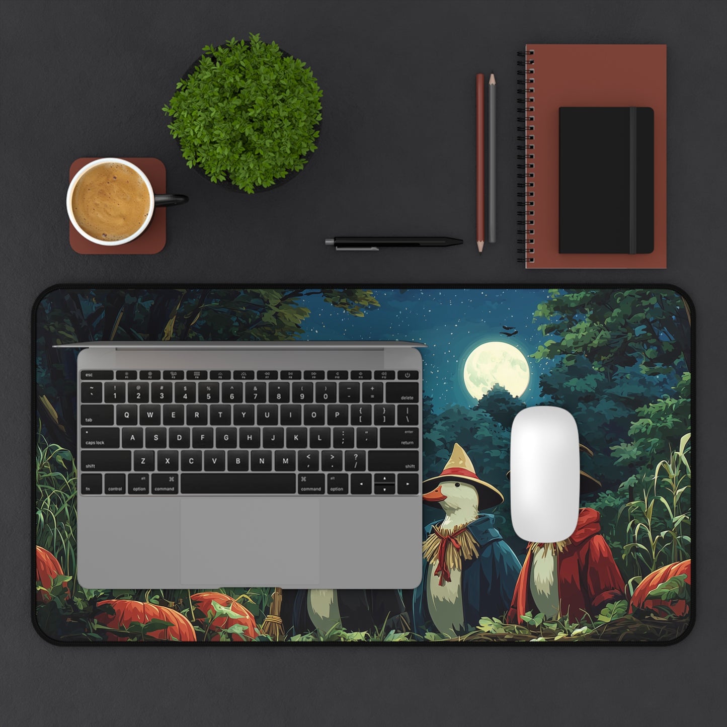 Silly Goose Wizard Mouse Pad for Cute Spooky Desk Decor