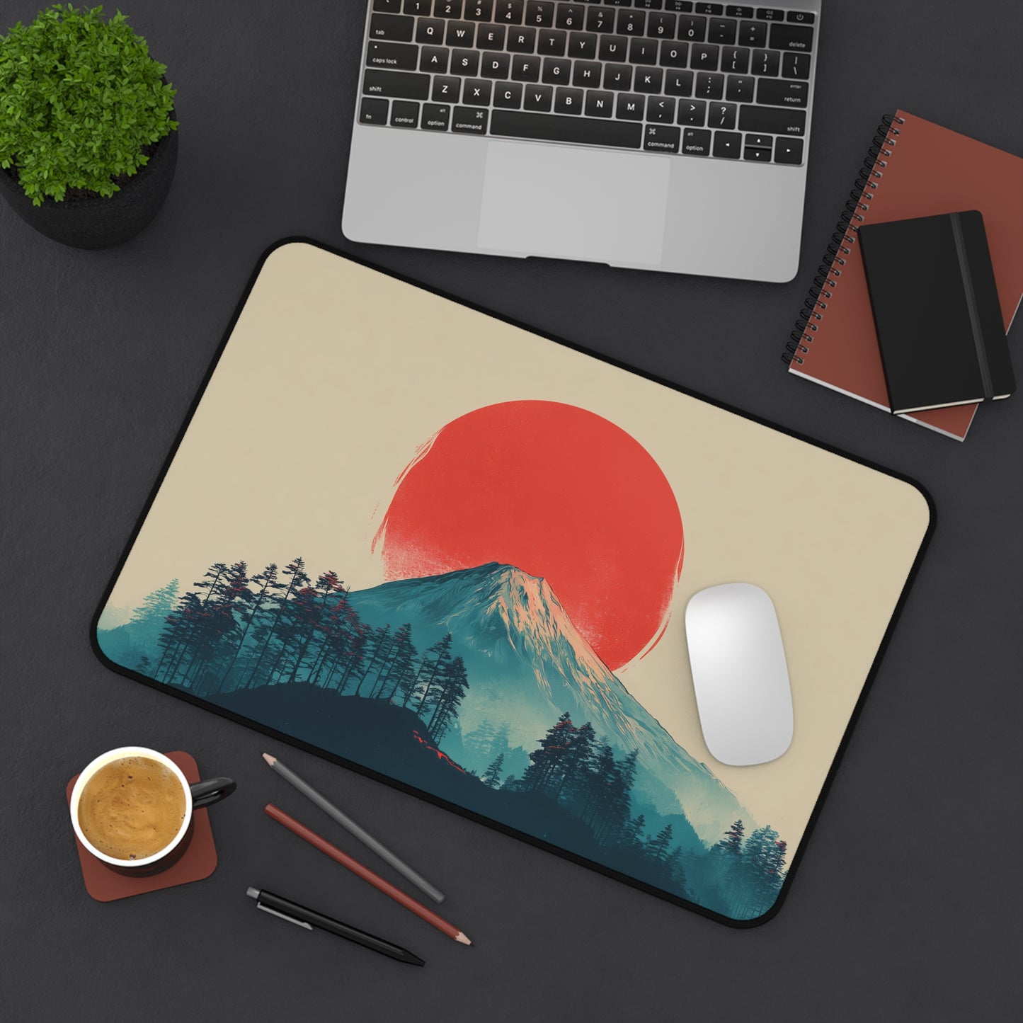 Mt. Fuji Sunrise Desk Mat: Minimalist Mouse Pad