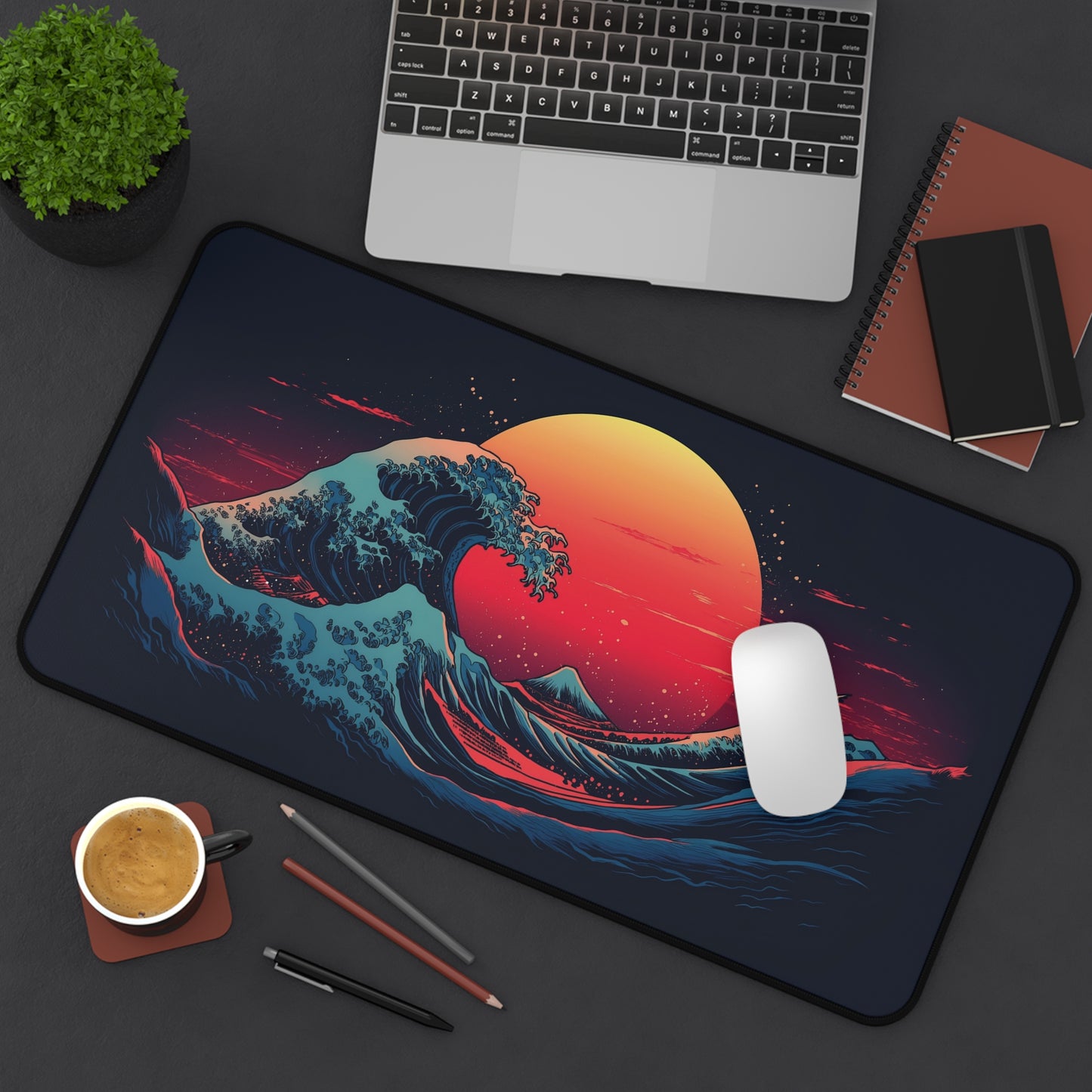 Great Wave off Kanagawa Desk Mat, Japanese Inspired Gaming Mouse Pad