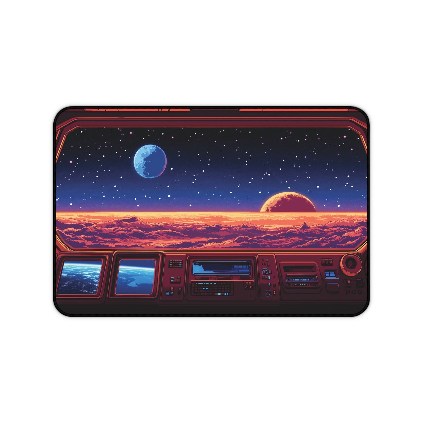 Space Desk Mat Anime Style, Spacecraft Gaming Mouse Pad XL