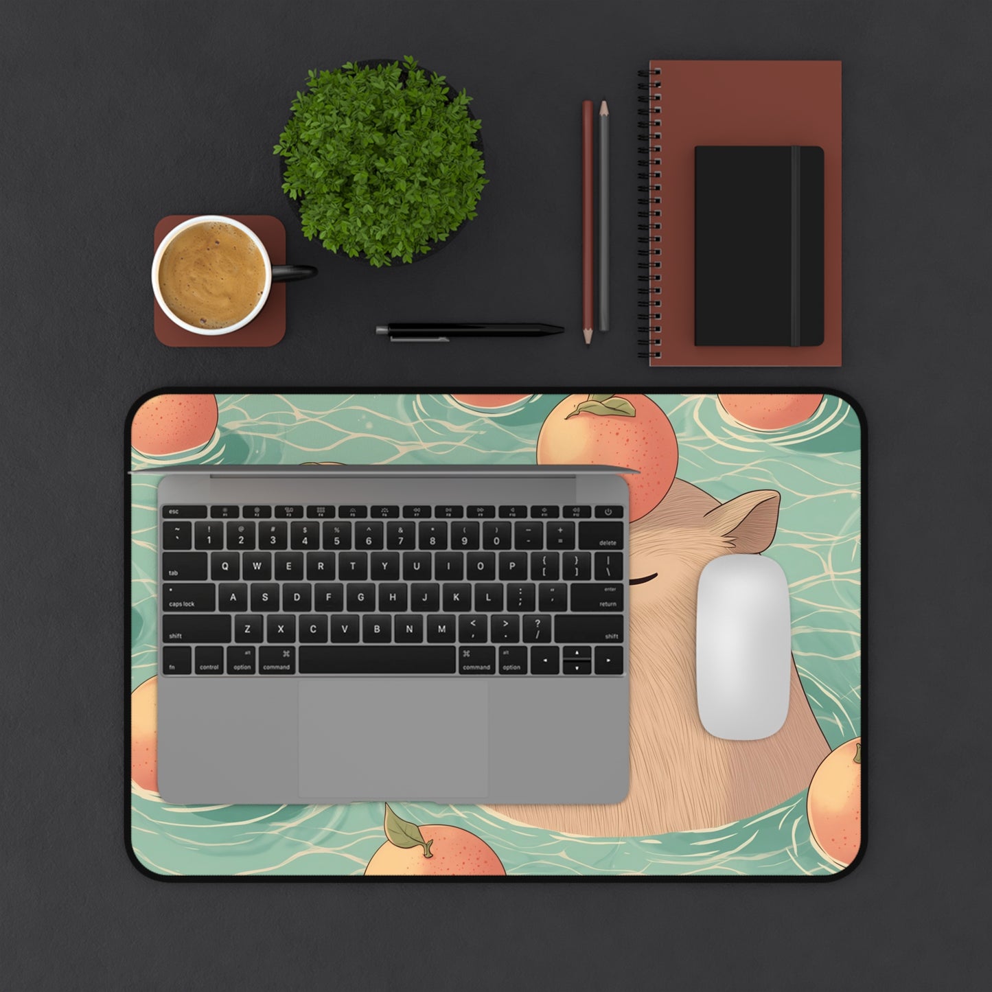 Capybara Desk Mat Kawaii, Large Gaming Capy Desk Pad