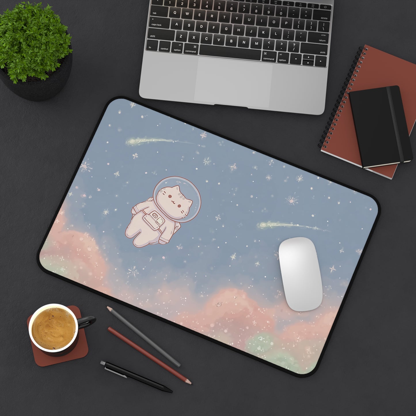 Catstronaut Keyboard Mat: Kawaii Cat Desk Mat