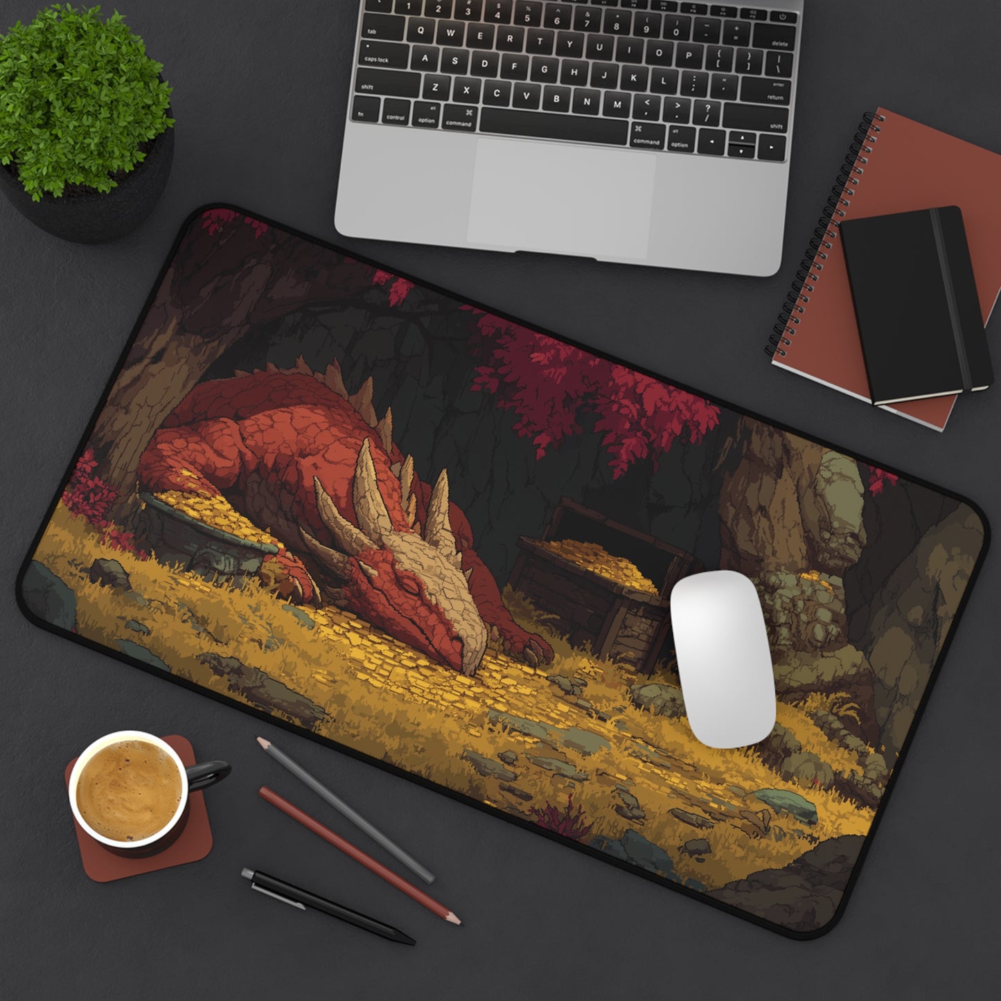 Pixel Art Fantasy Dragon Desk Pad XXL