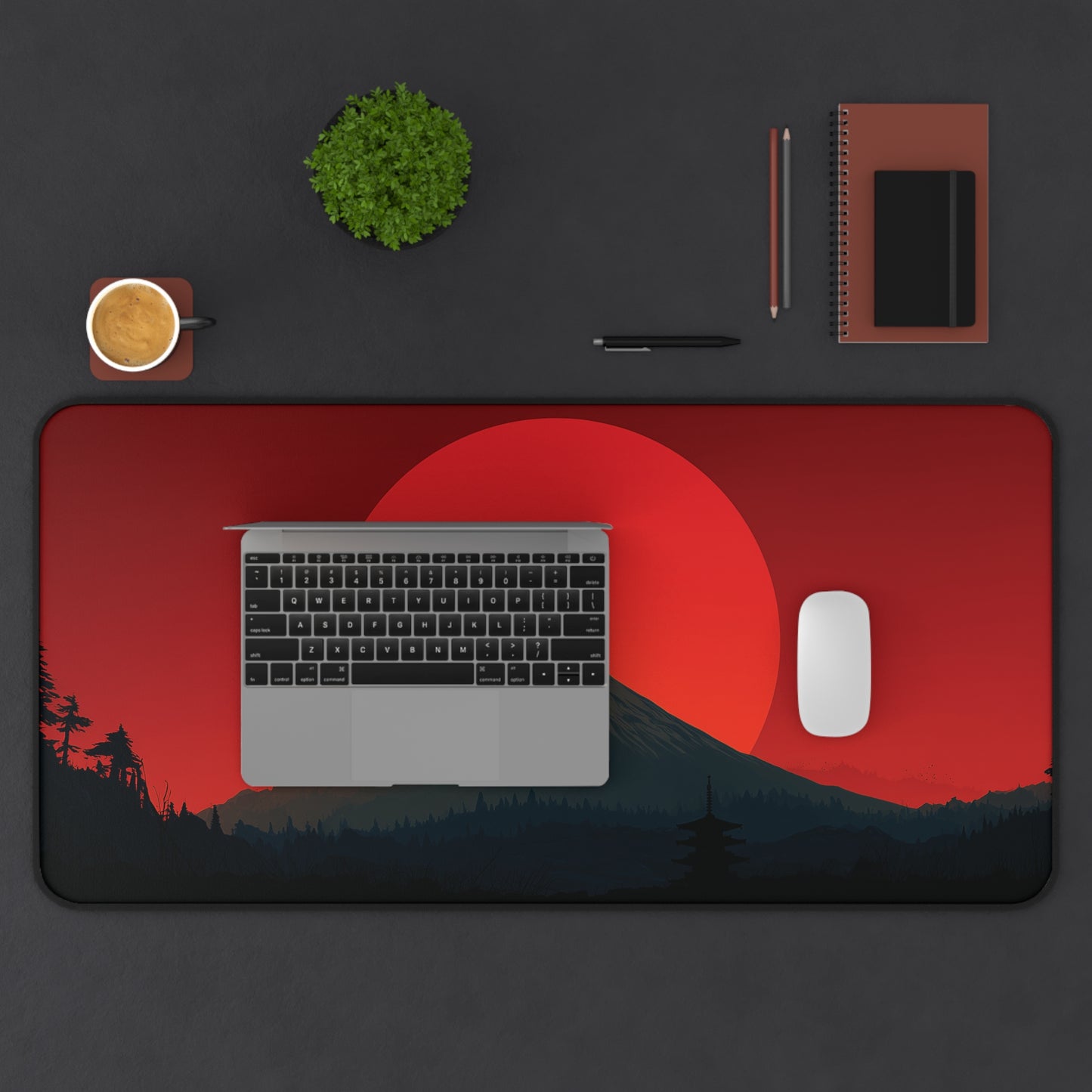 Red Sun Mt. Fuji Desk Mat: Japanese Mouse Pad XL
