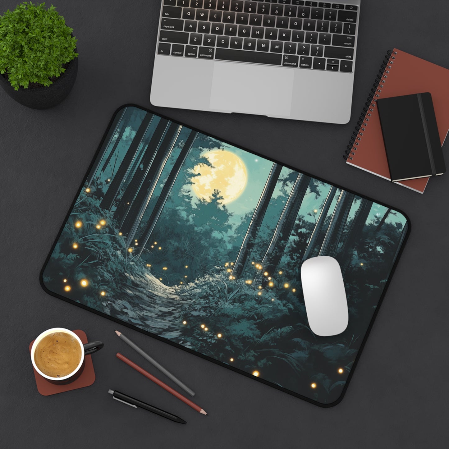 Anime Fantasy Forest Desk Mat, Large Gaming Mouse Pad