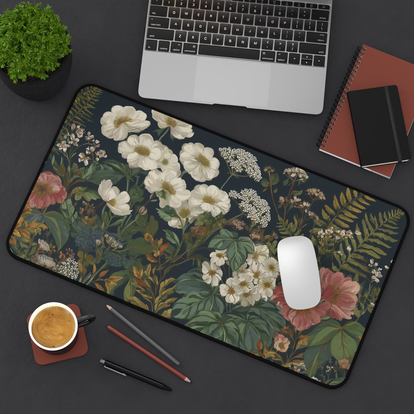 Floral Keyboard Mat XL, Vintage Aesthetic Desk Pad