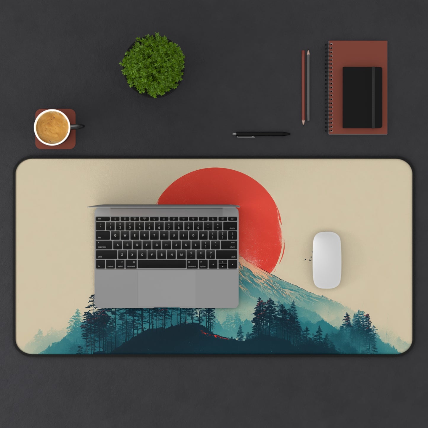 Mt. Fuji Sunrise Desk Mat: Minimalist Mouse Pad