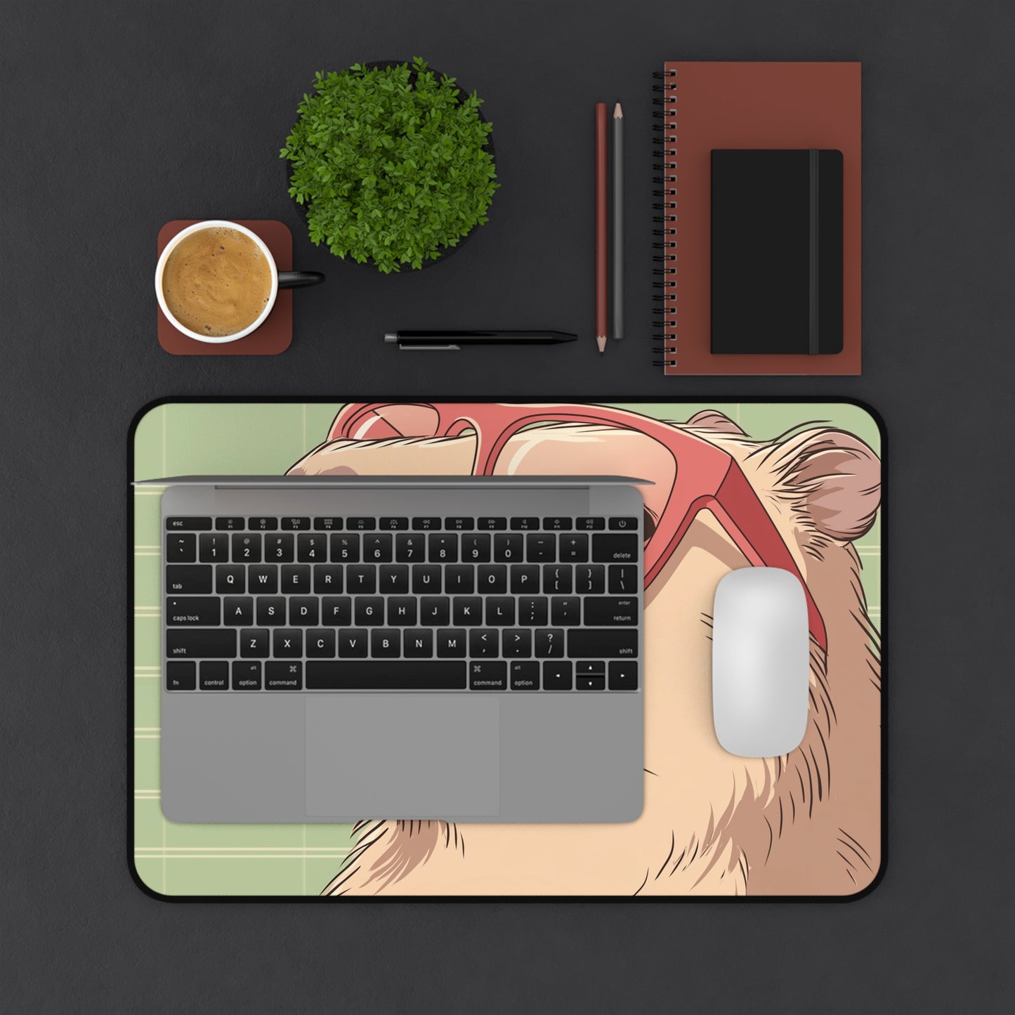 Capybara Desk Mat Kawaii, Cute Capy Mouse Pad