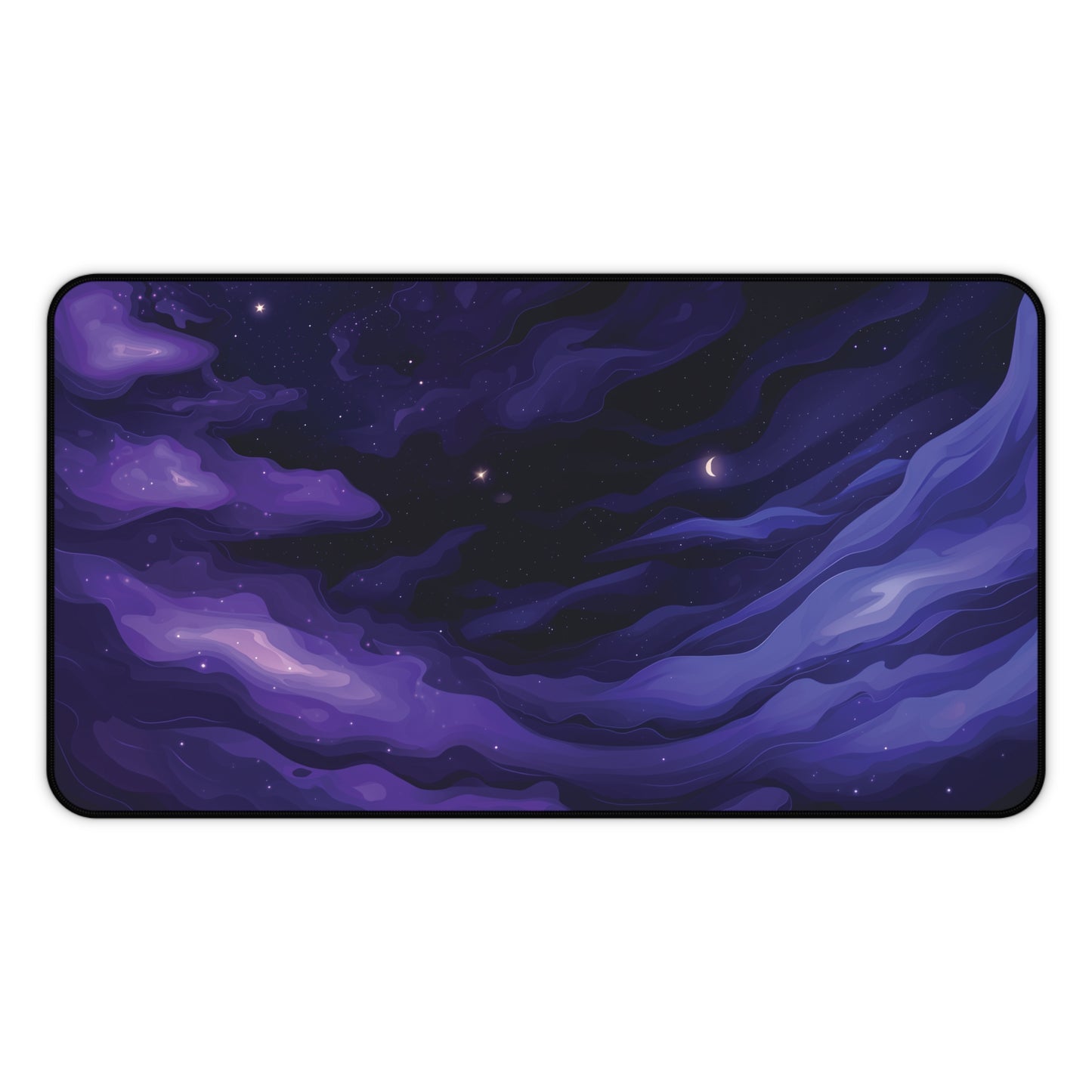 Abstract Purple Desk Mat, Celestial Moon Desk Pad