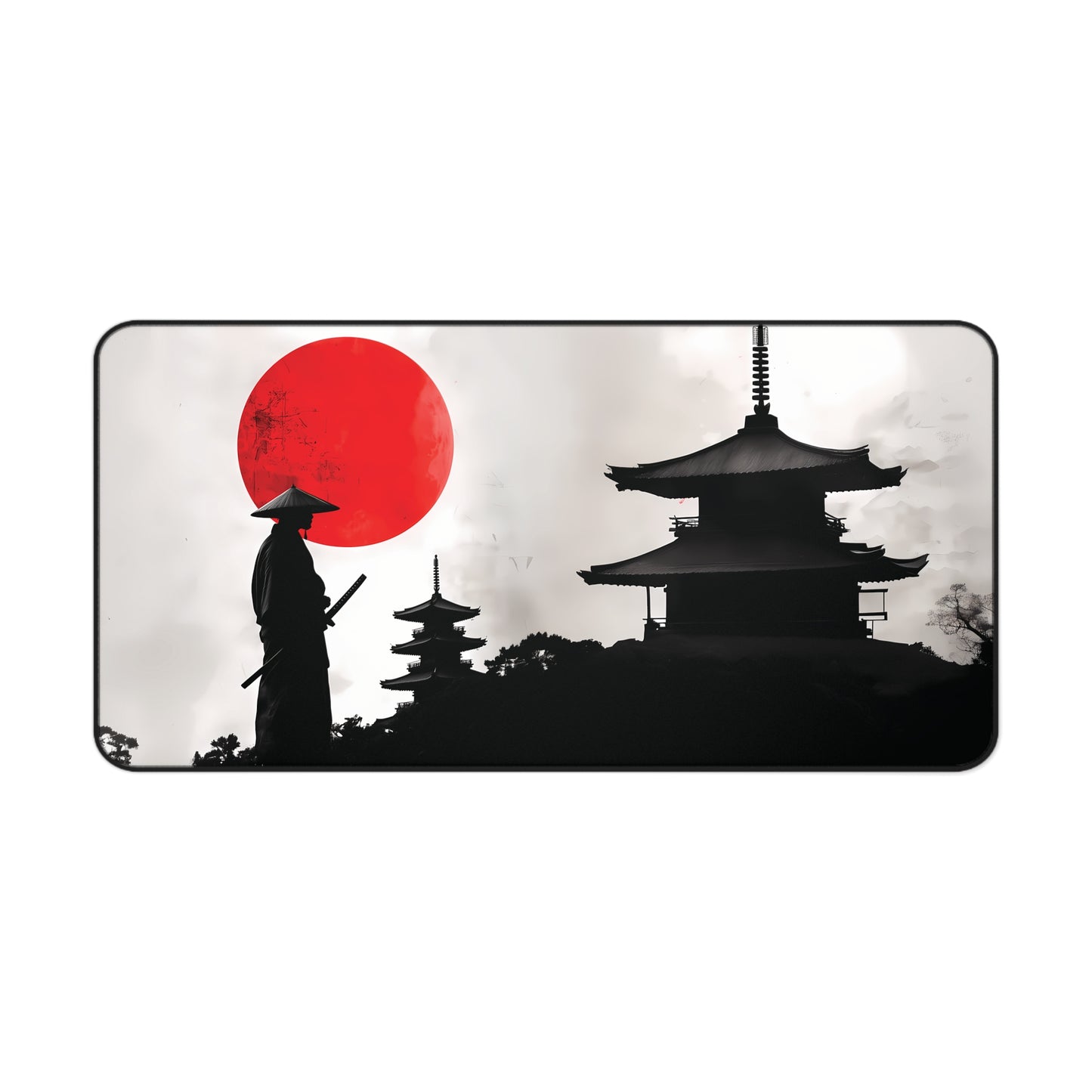 Japanese Gaming Desk Mat, Samurai Anime Large Desk Pad