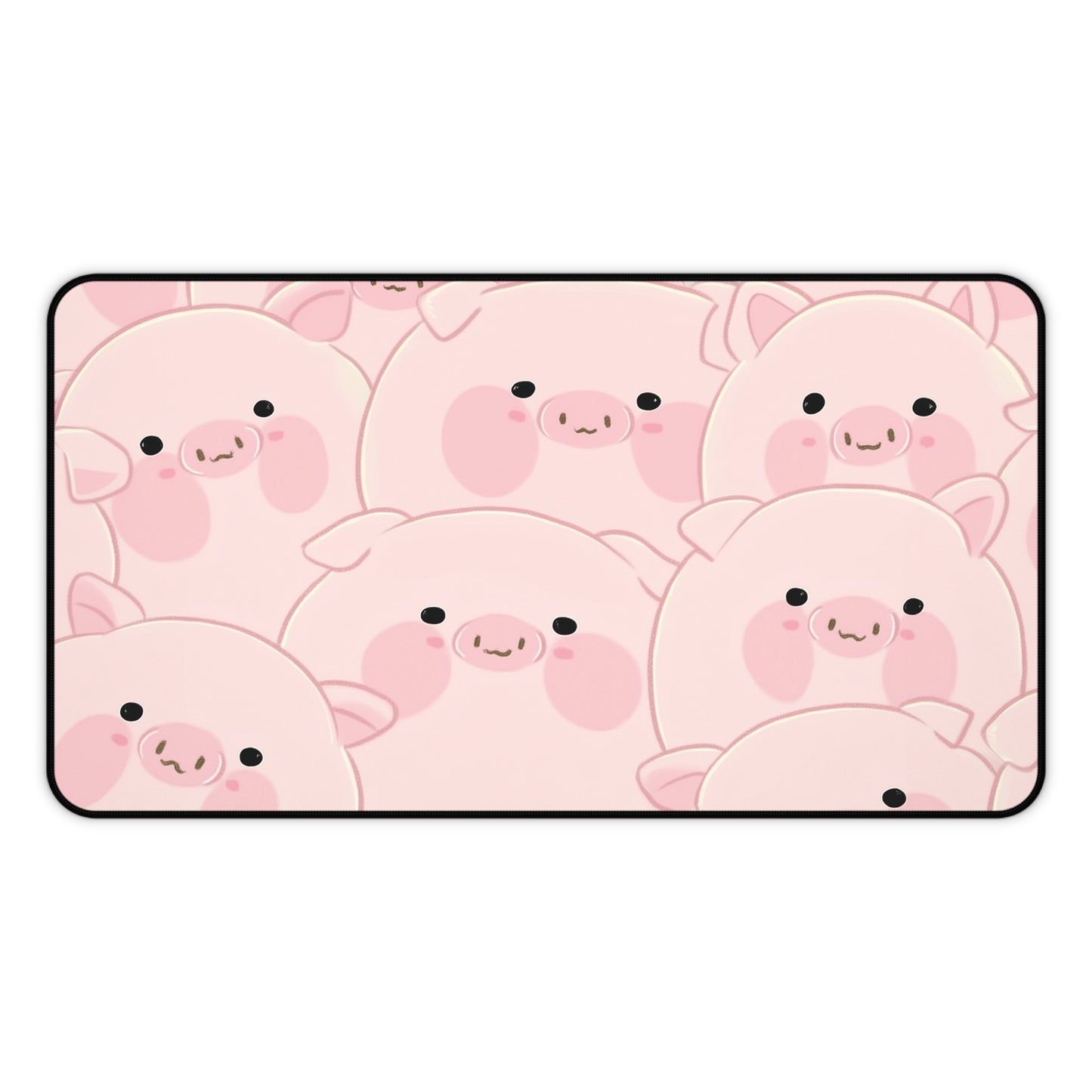 Kawaii Pig Desk Mat, Pink Cartoon Piggy Mouse Pad