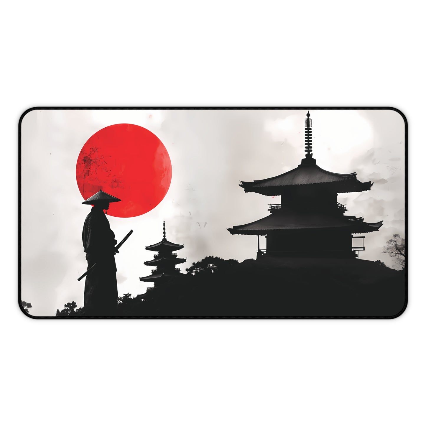 Japanese Gaming Desk Mat, Samurai Anime Large Desk Pad
