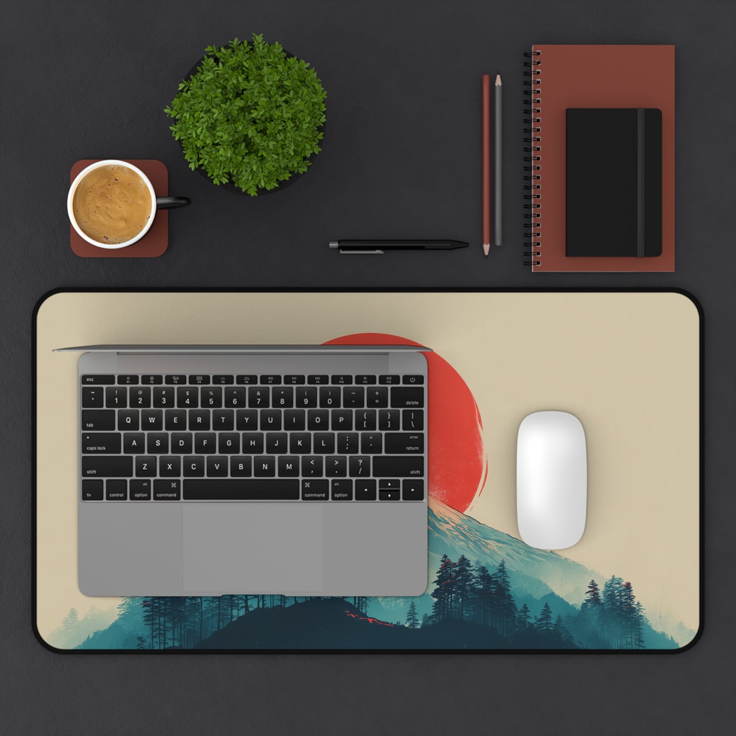 Mt. Fuji Sunrise Desk Mat: Minimalist Mouse Pad