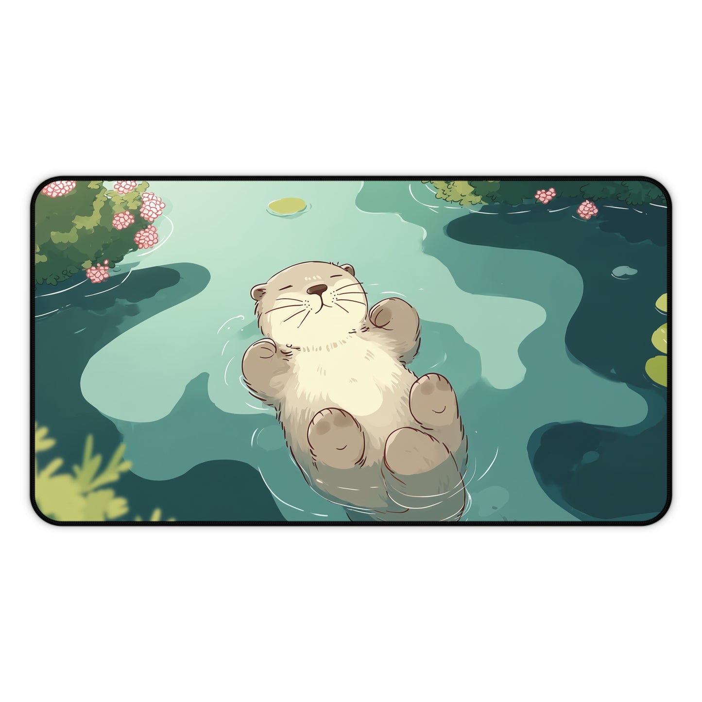 Otter Desk Mat Kawaii, Cute Serene Mouse Pad for Otter Lovers