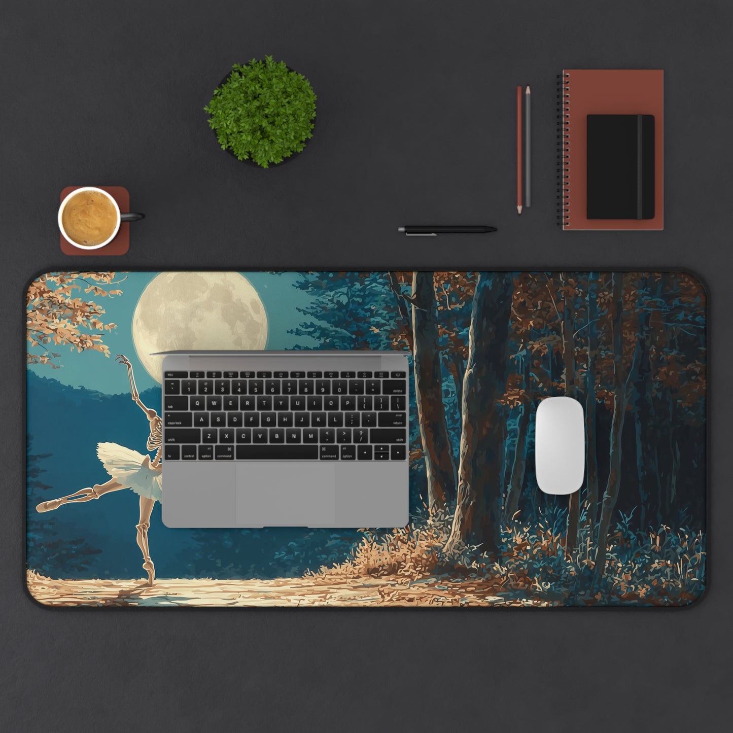 Skeleton Ballerina Desk Mat for Halloween Decor & Dark Aesthetic Lovers