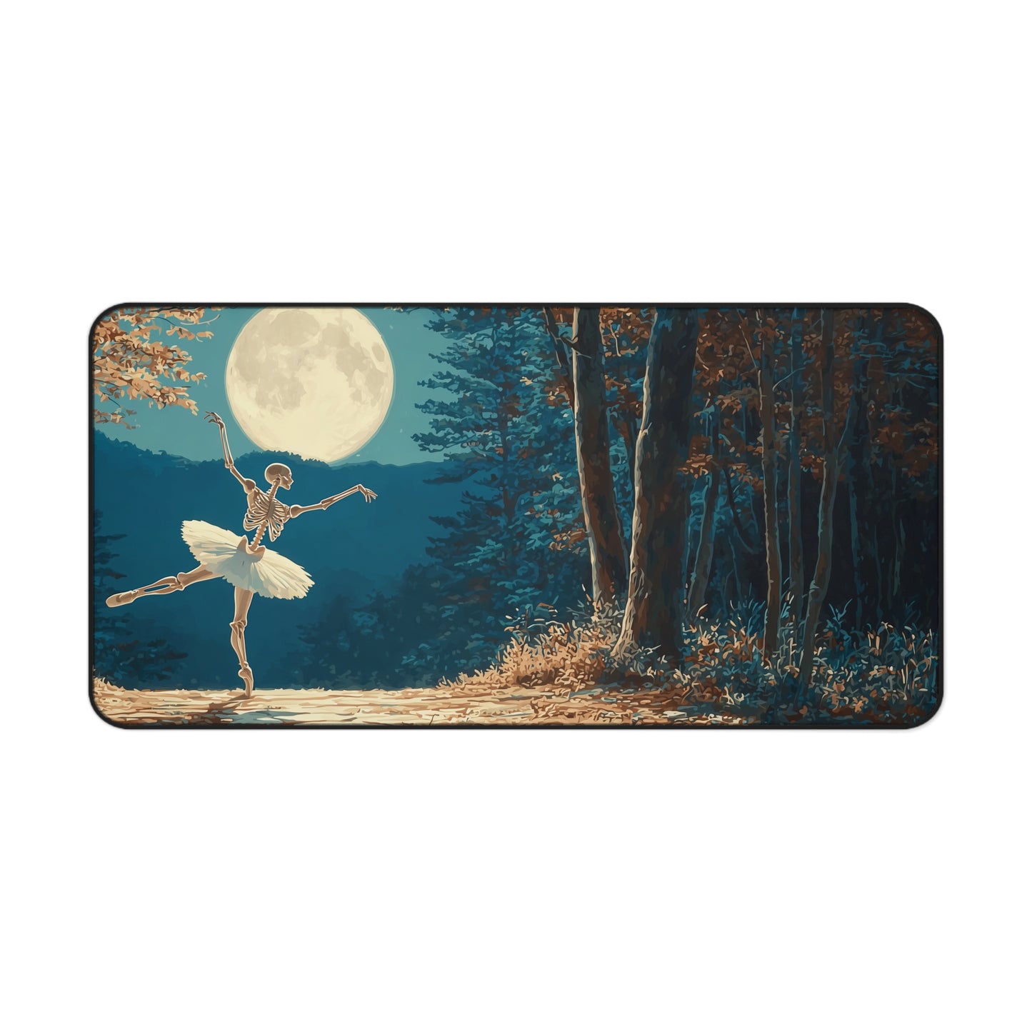 Skeleton Ballerina Desk Mat for Halloween Decor & Dark Aesthetic Lovers