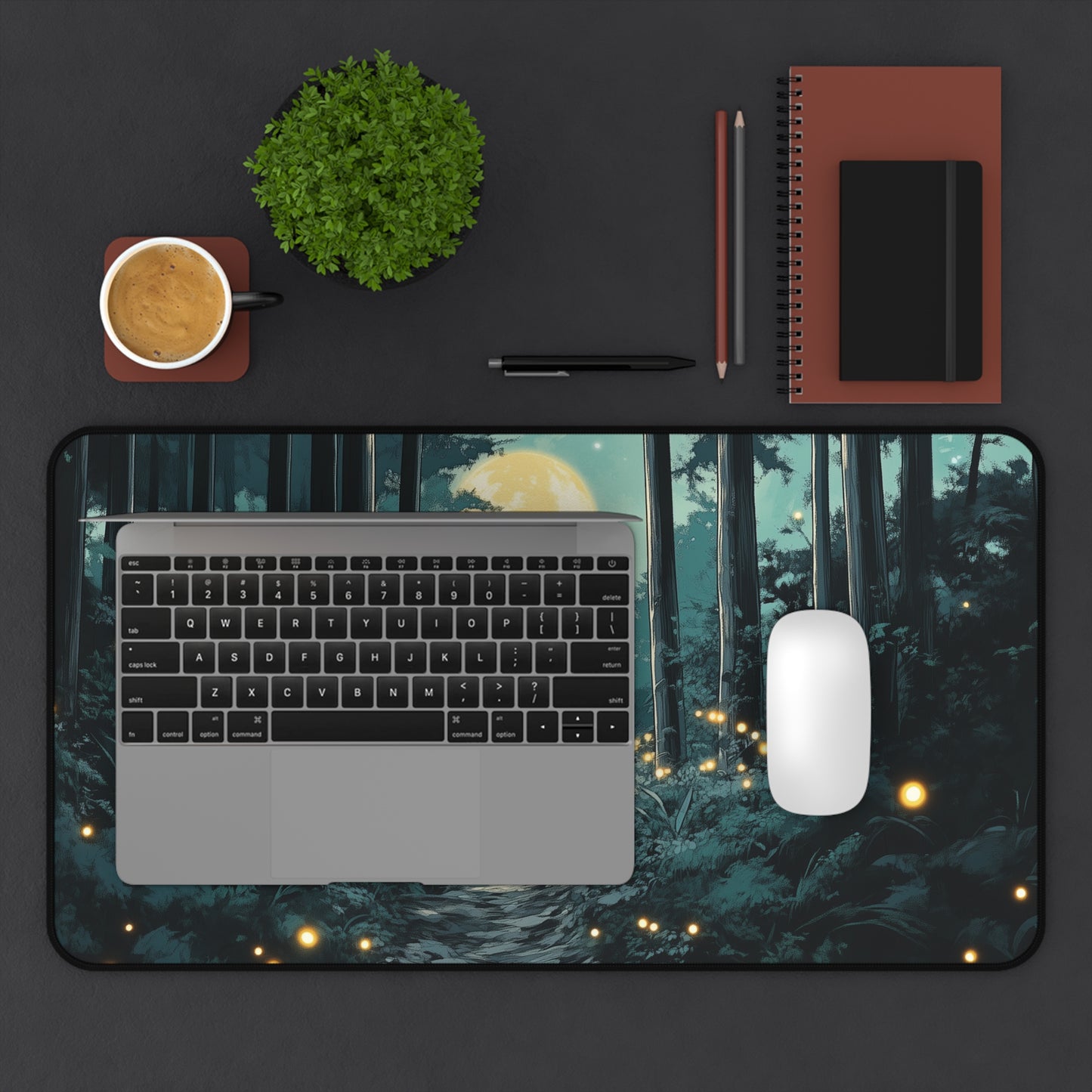 Anime Fantasy Forest Desk Mat, Large Gaming Mouse Pad