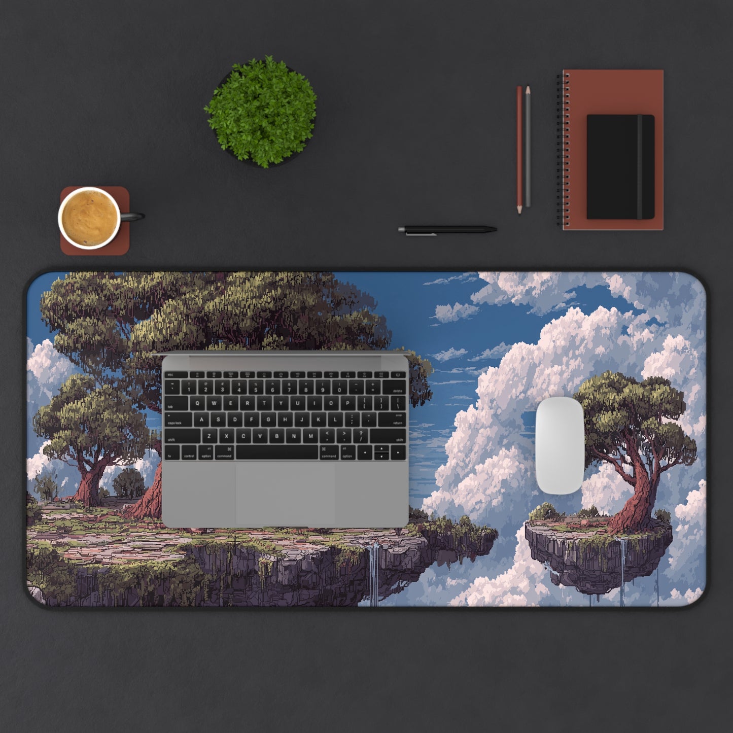Pixel Art Desk Mat: Fantasy Island Mouse Pad