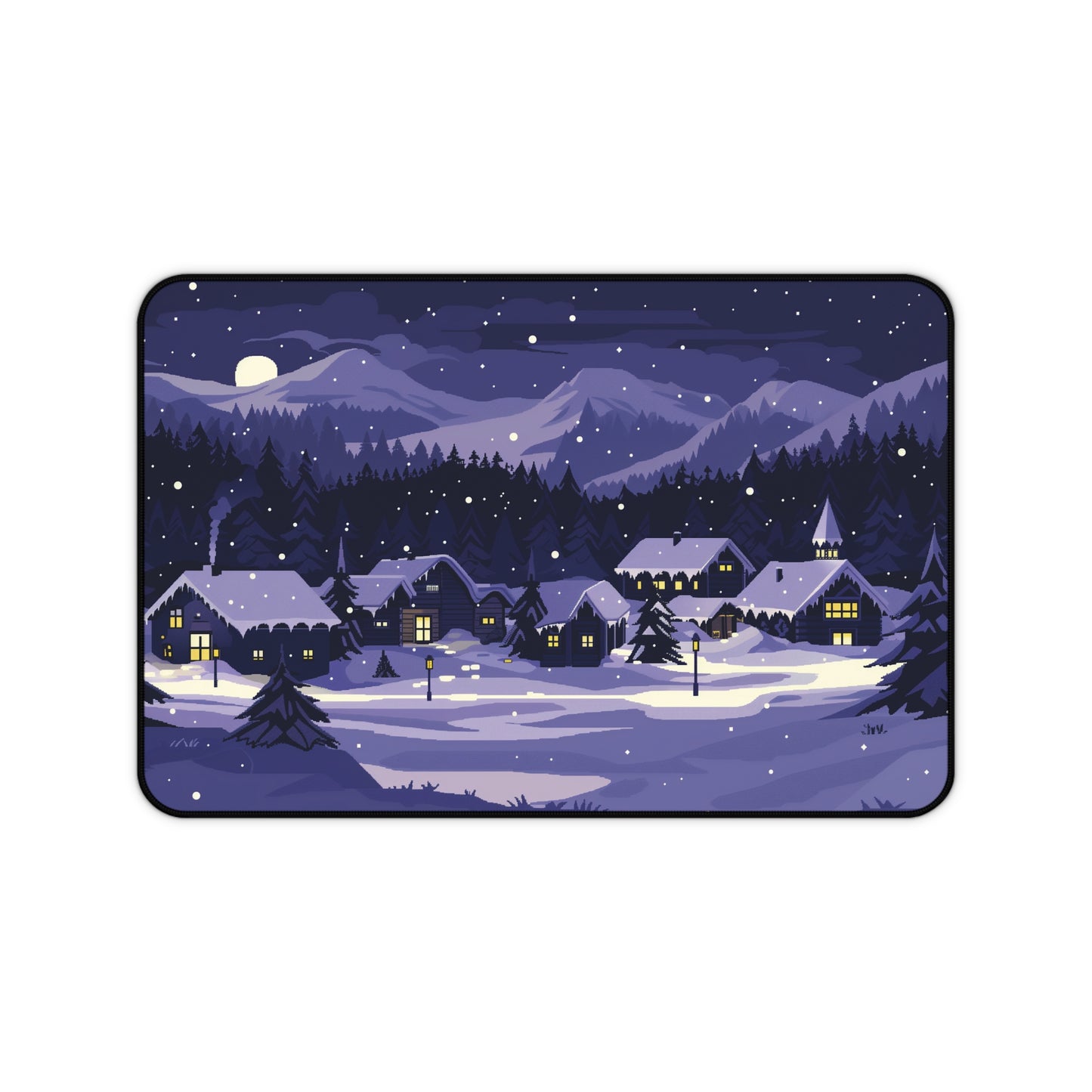 Moonlit Snowy Desk Mat, Christmas Mouse Pad Large for Gaming