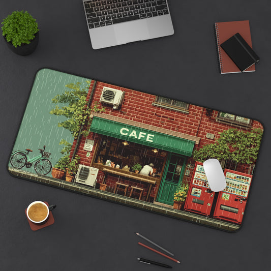 Coffee Shop Mouse Pad XL Pixel Art Style