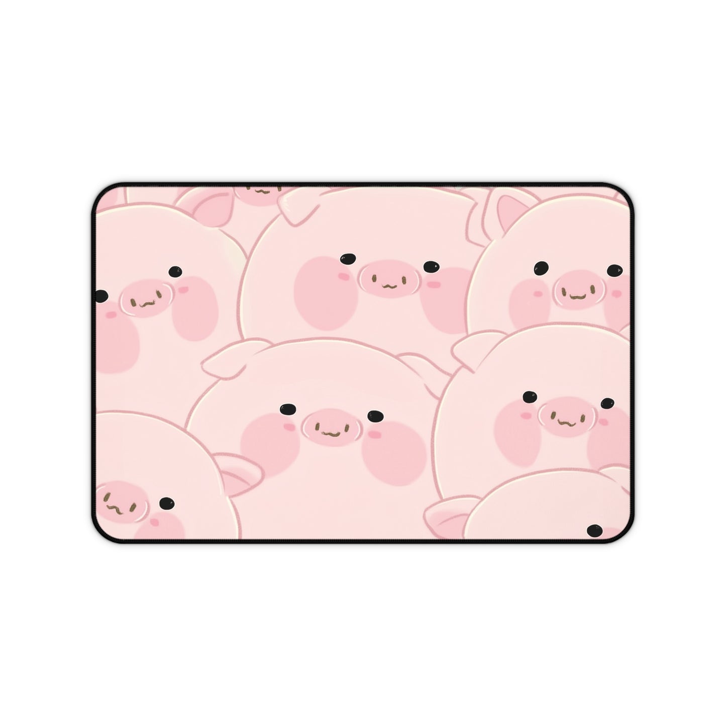 Kawaii Pig Desk Mat, Pink Cartoon Piggy Mouse Pad